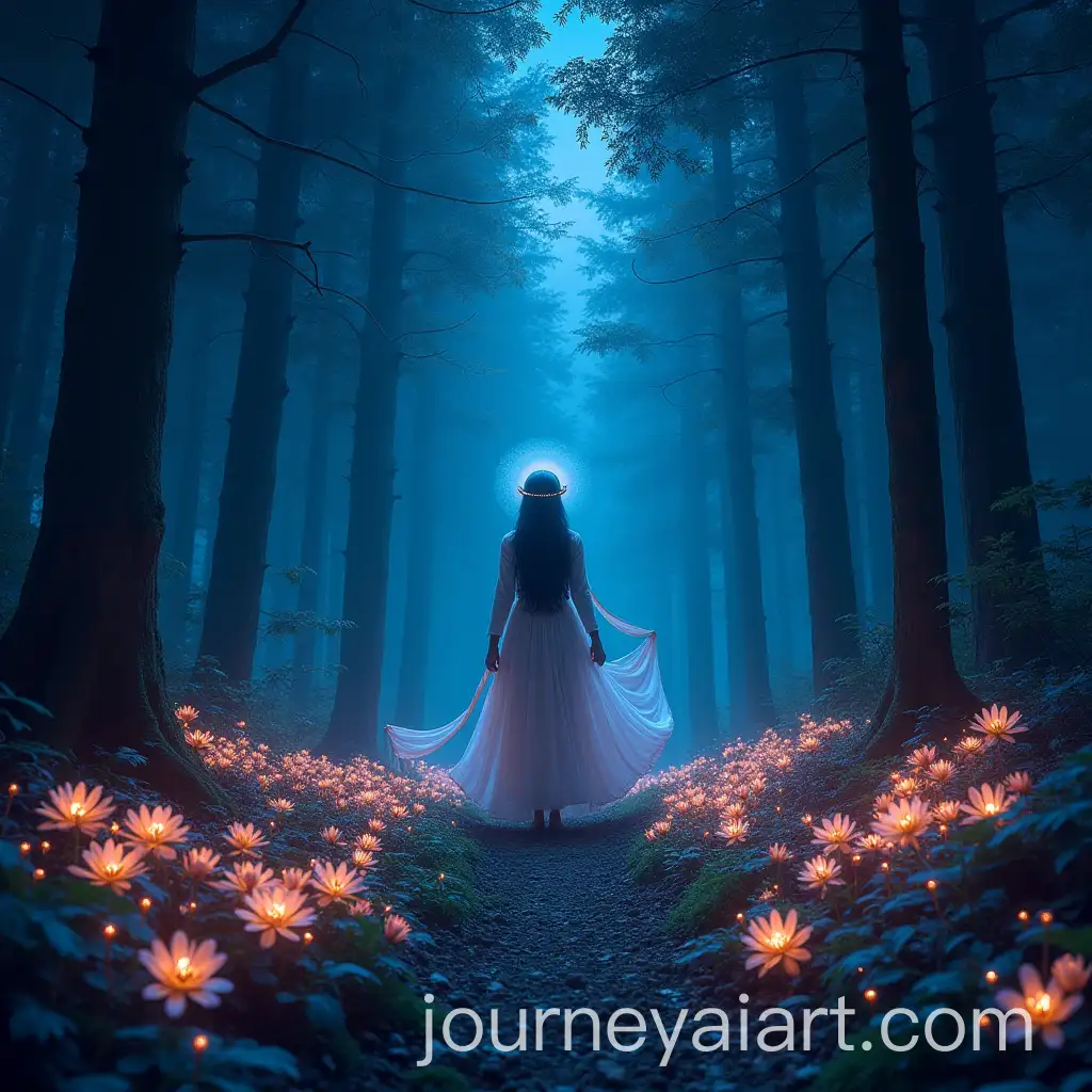 Magical-Midnight-Forest-with-Glowing-Flowers-and-Lord-Shiva