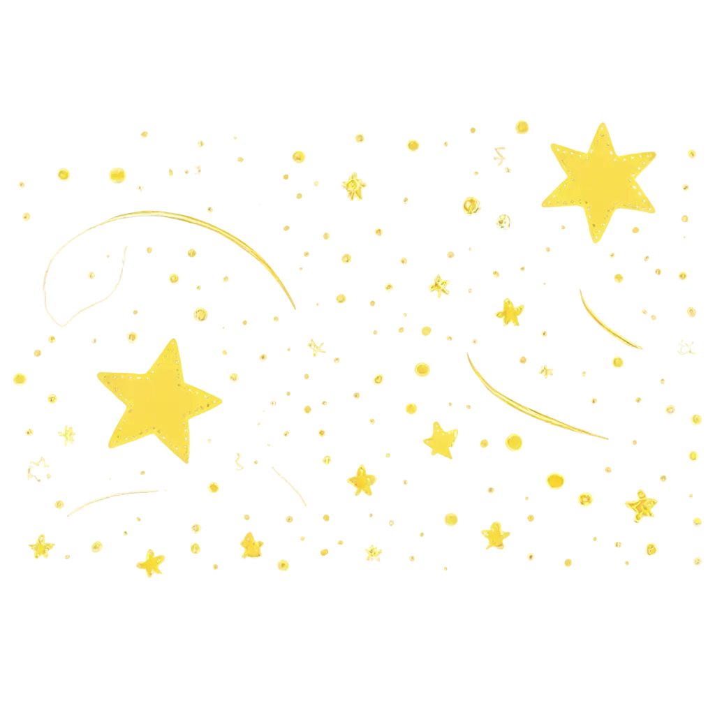 Magical-HandDrawn-Elements-PNG-Stars-Lightning-Hearts-Dots-Balls-in-Warm-Yellow