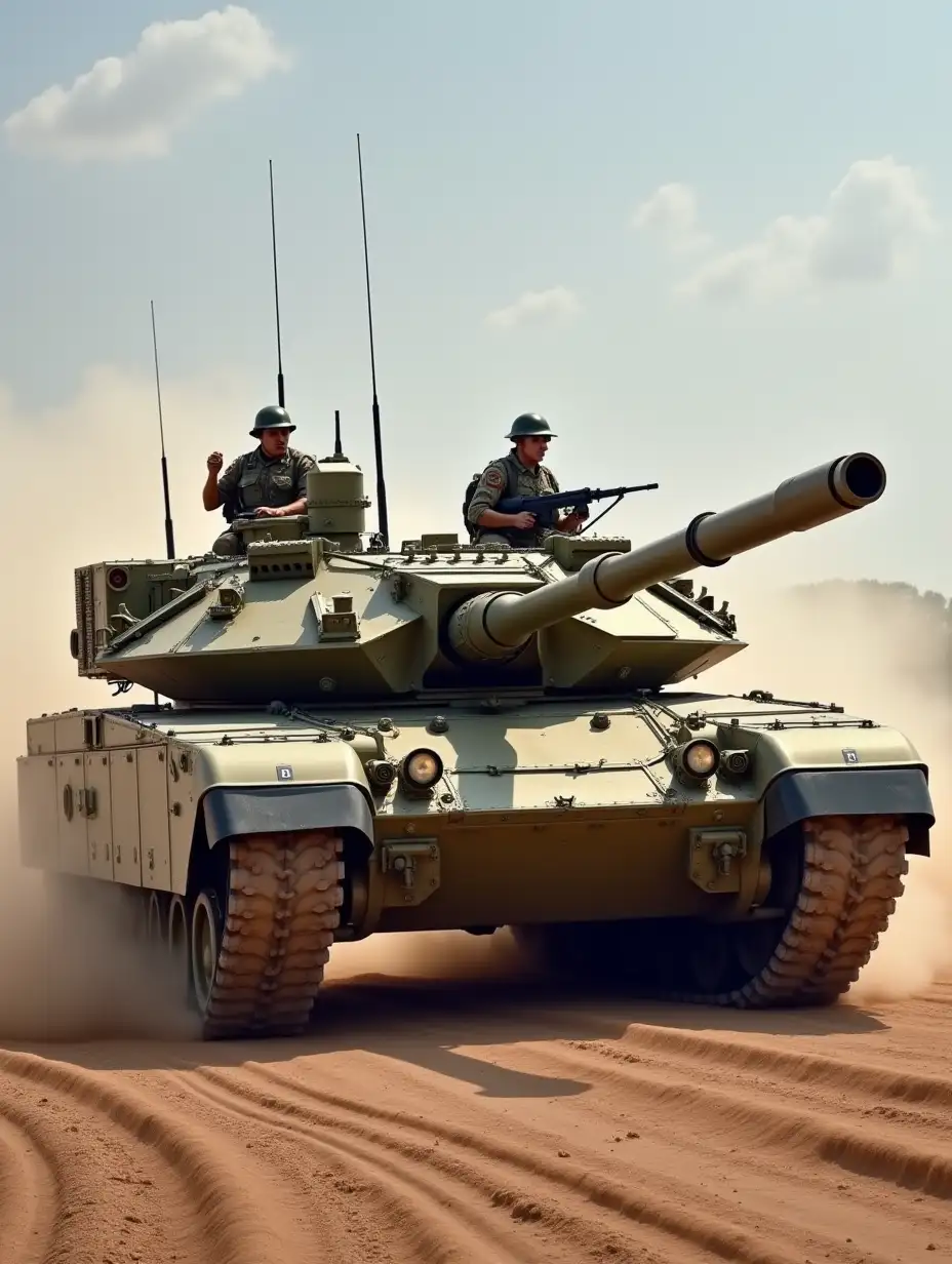 M1-Abrams-Tank-on-the-Battlefield-with-120mm-Smoothbore-Cannon