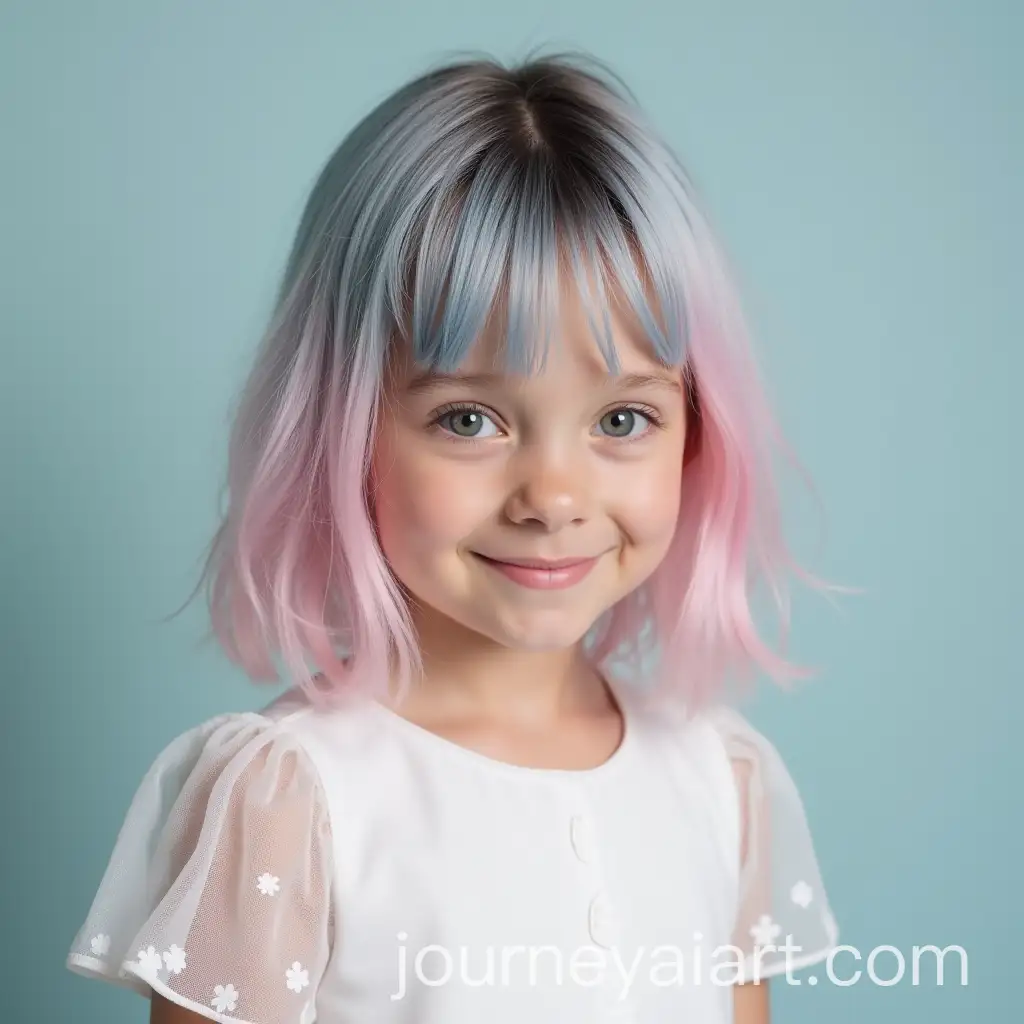 Girl-with-Pale-Pink-and-GrayBlue-Gradient-Hair-in-White-HM-Dress