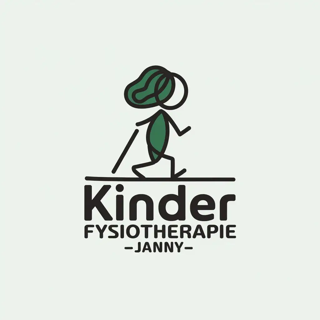 LOGO Design for Janny Physiotherapy Dutch Text with Adult Therapy Symbol on Minimalistic Background