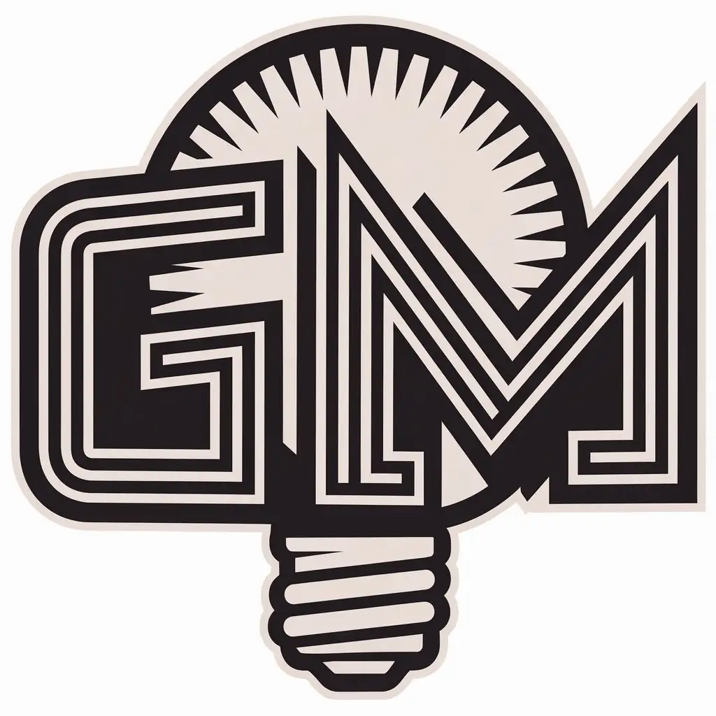 LOGO Design for GM Vector Style Featuring Light Symbol on Clear Background