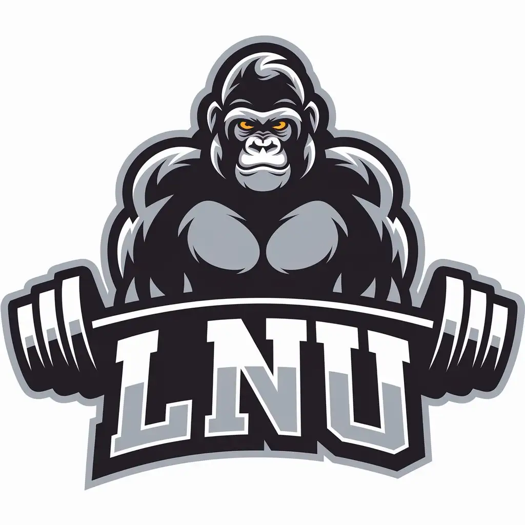 LOGO-Design-For-LNU-Powerful-Gorilla-Symbol-for-Sports-Fitness