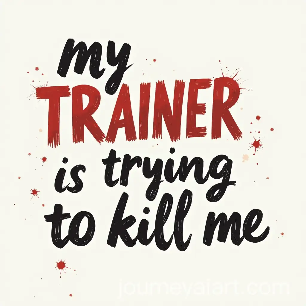 Illustration-of-Transparent-Typography-with-Text-My-Trainer-Is-Trying-To-Kill-Me