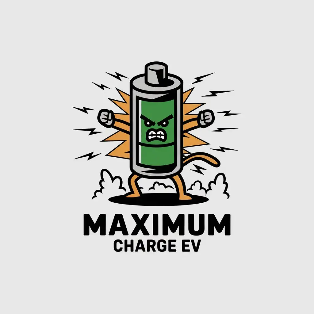 LOGO Design for Maximum Charge EV Dynamic Battery Cell Character with Minimalistic Style