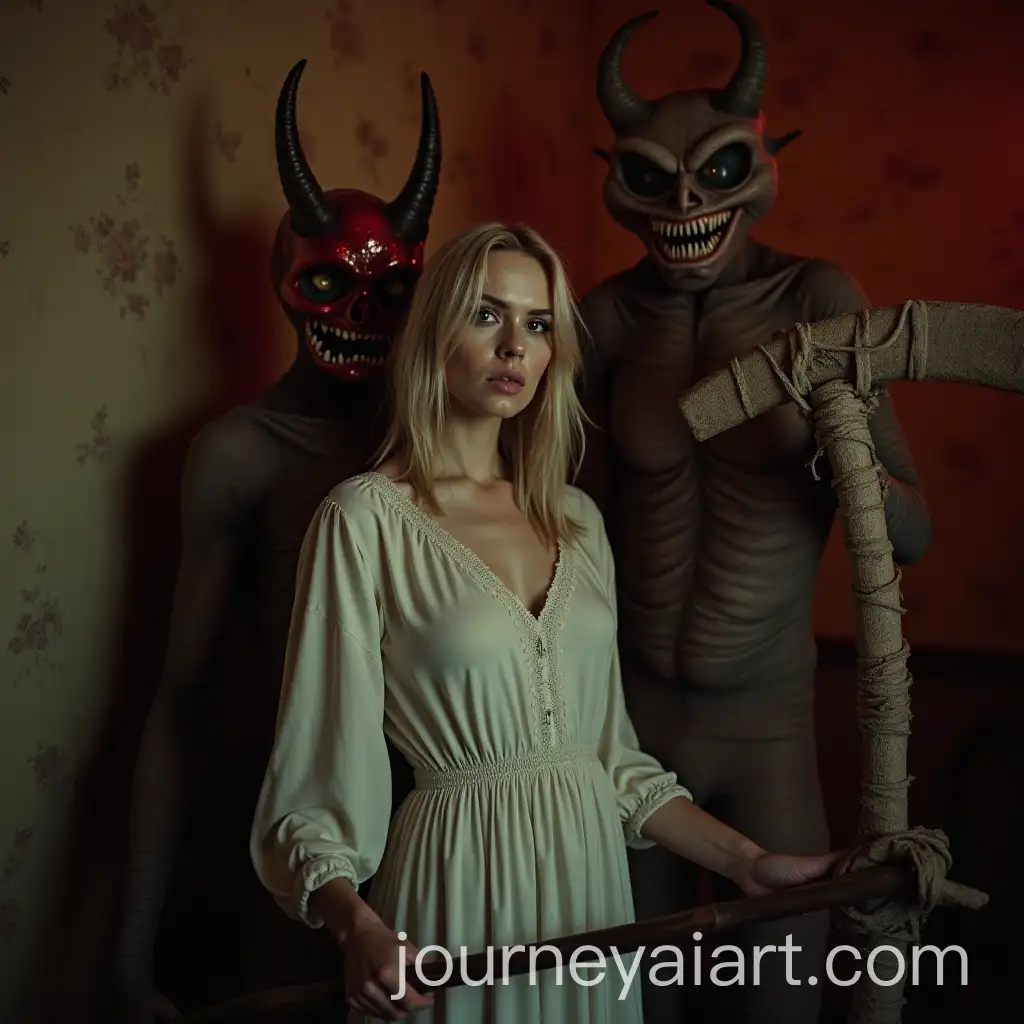Terrifying-Horror-Scene-with-Ghostly-Woman-and-Grotesque-Monsters-in-a-Vintage-Room