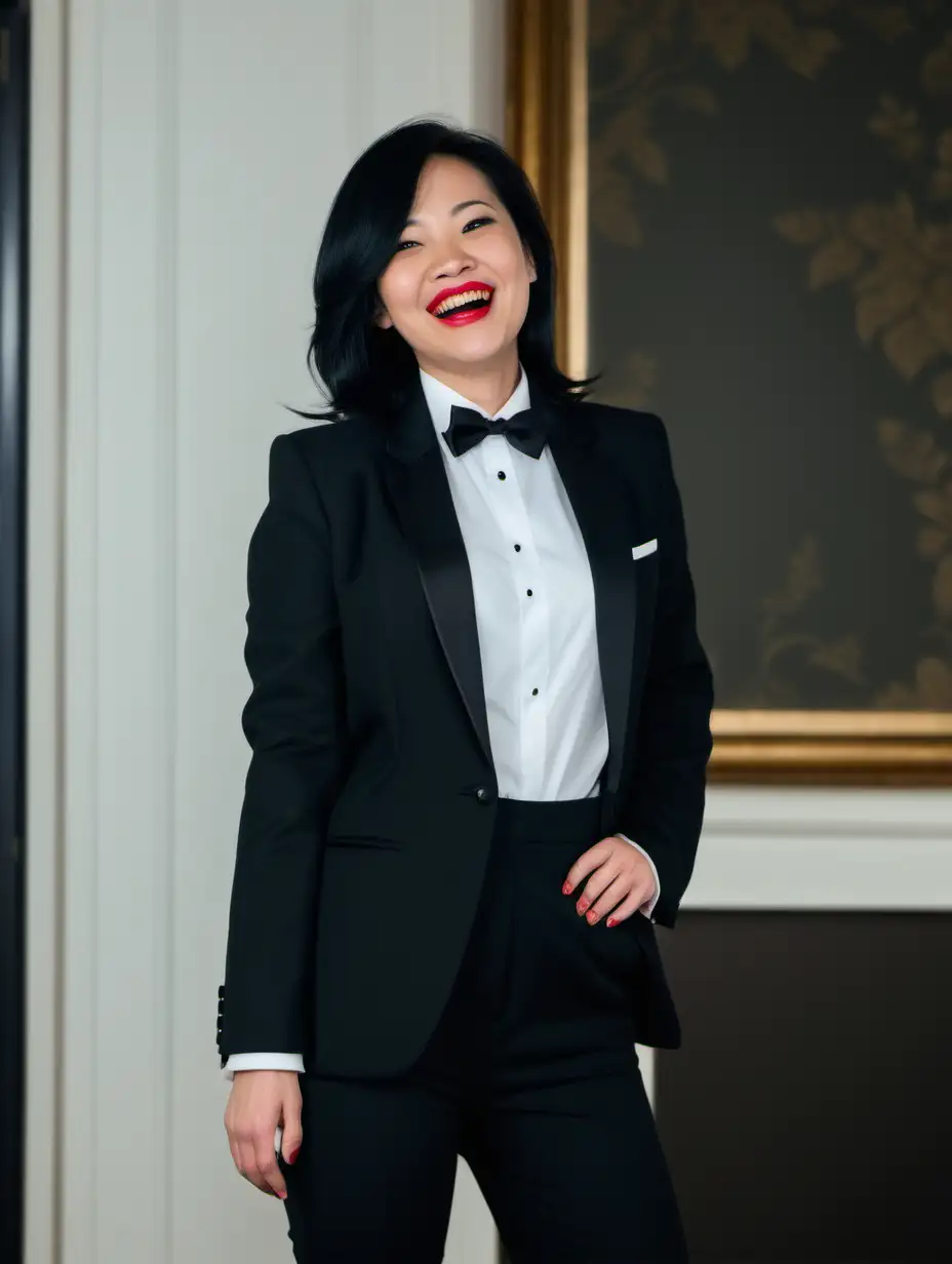 Elegant-Vietnamese-Woman-in-Mansion-Tuxedo-Portrait