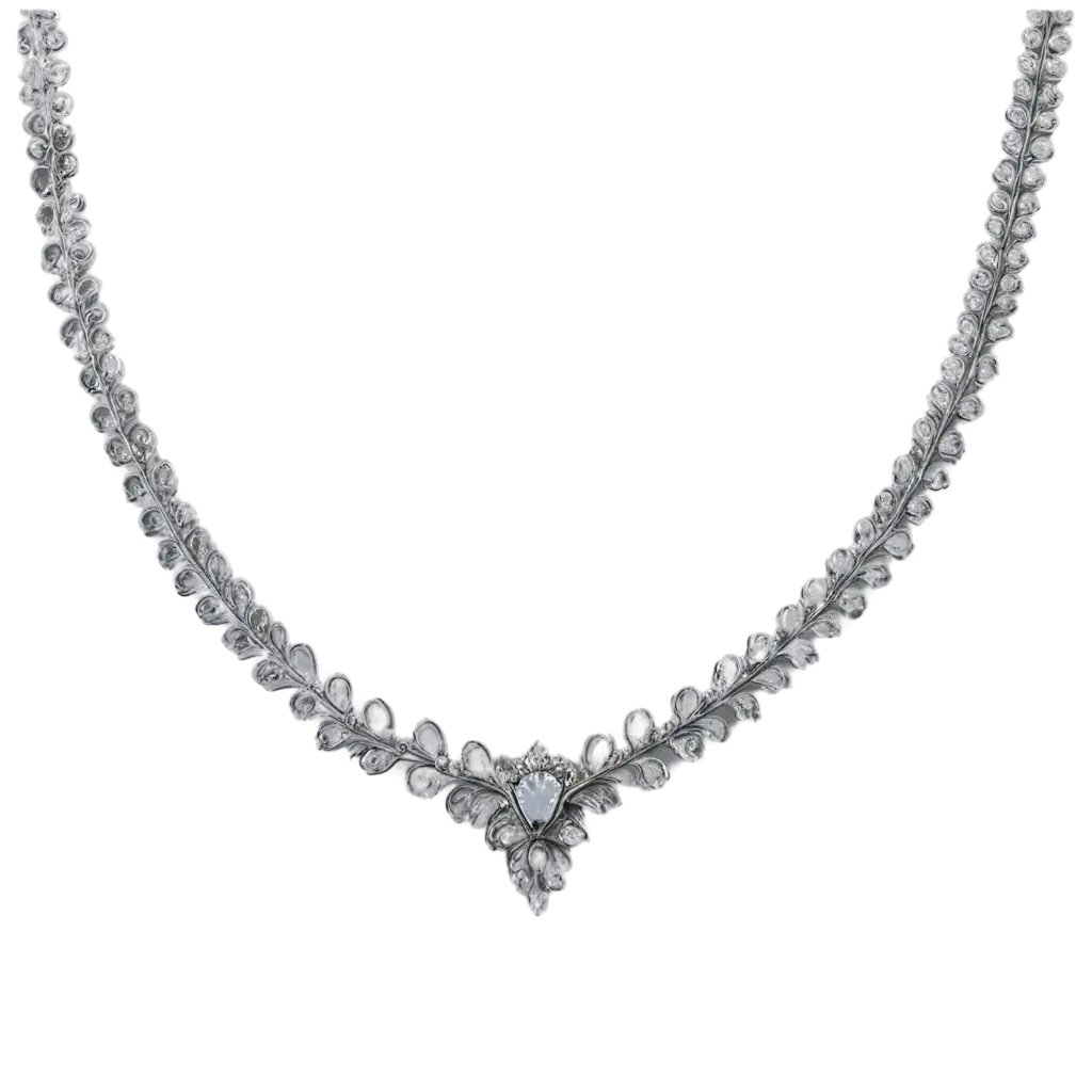 Elegant-Silver-Necklace-Design-HighQuality-PNG-for-Stunning-Visuals