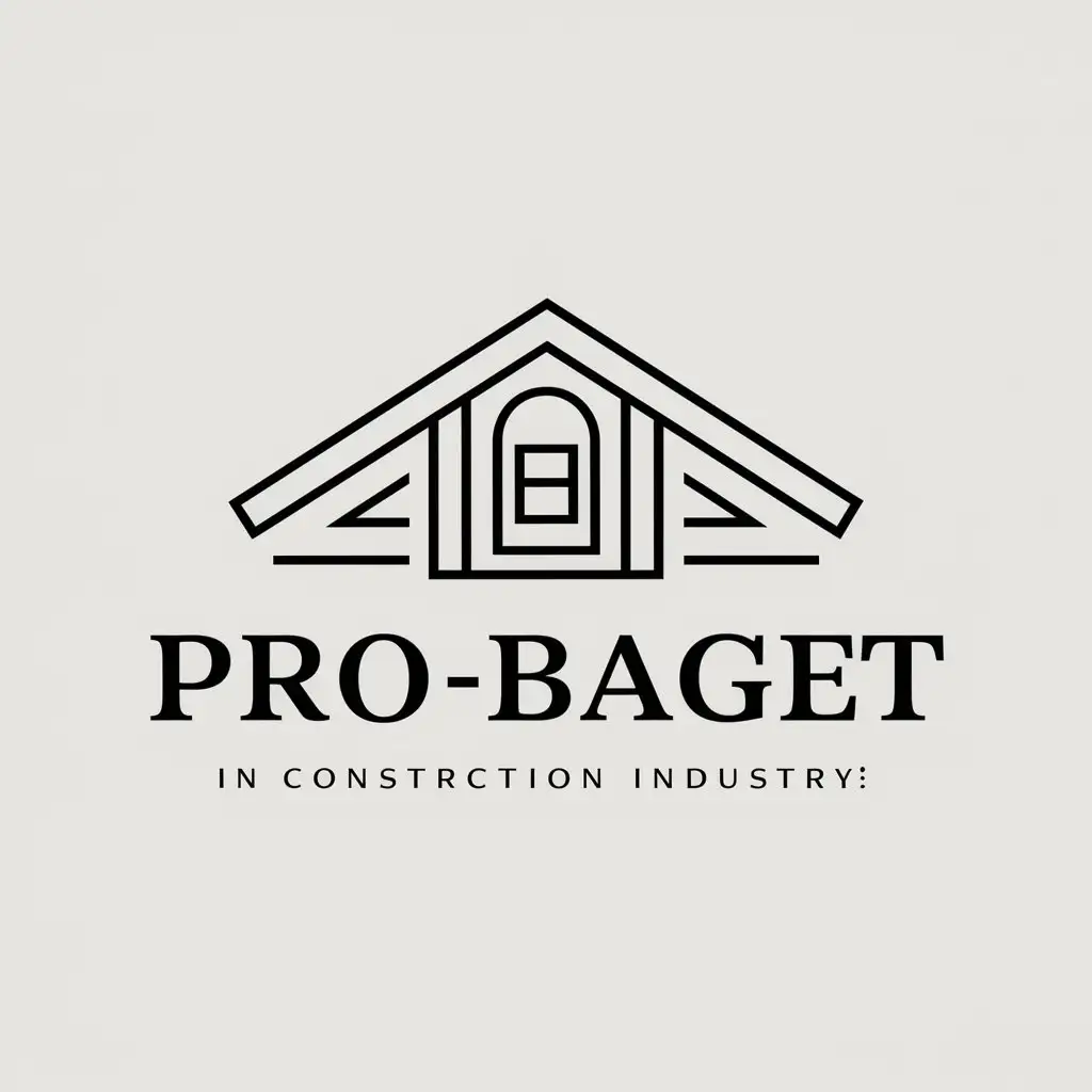 a vector logo design,with the text "PRO-BAGET", main symbol:Stenovoye molding,Moderate,be used in Construction industry,clear background