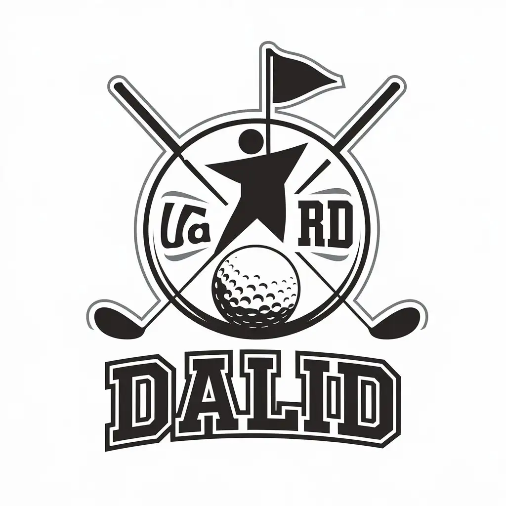 LOGO Design for Dalid Golf Ball Golf Stick Person Flag and Yard Theme for Entertainment Industry