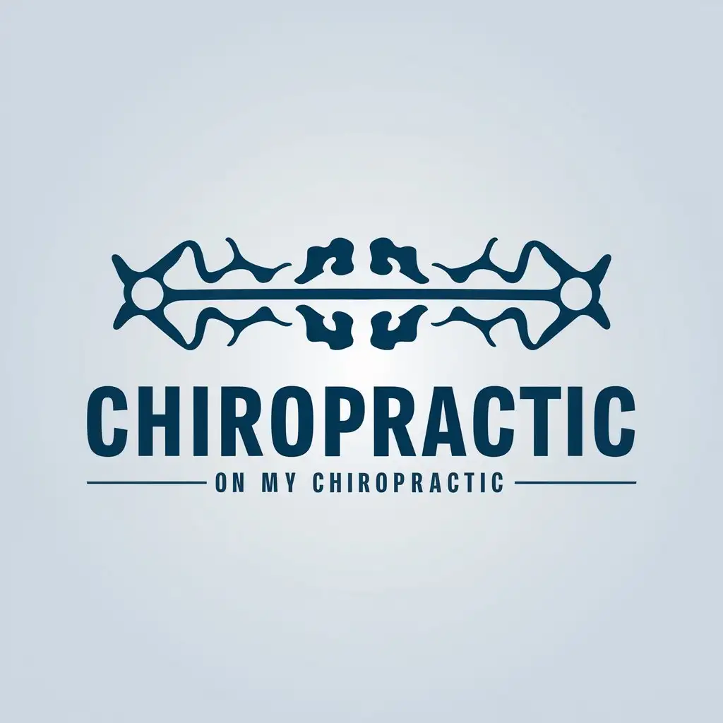 LOGO Design For Chiropractic Modern Blue Vertebrae Theme on White Background