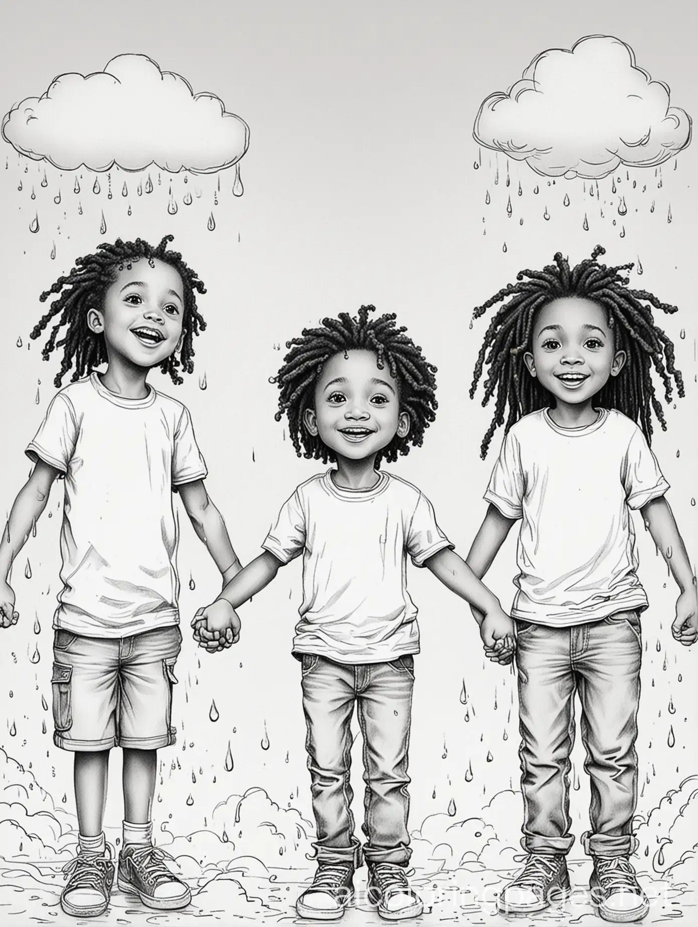 African-American-Boys-Singing-Under-HeartShaped-Rain-Cloud