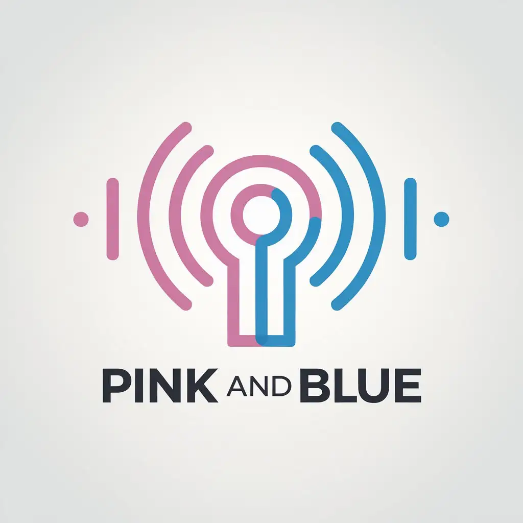 LOGO-Design-For-Pink-and-Blue-Podcast-Theme-with-Minimalistic-Style