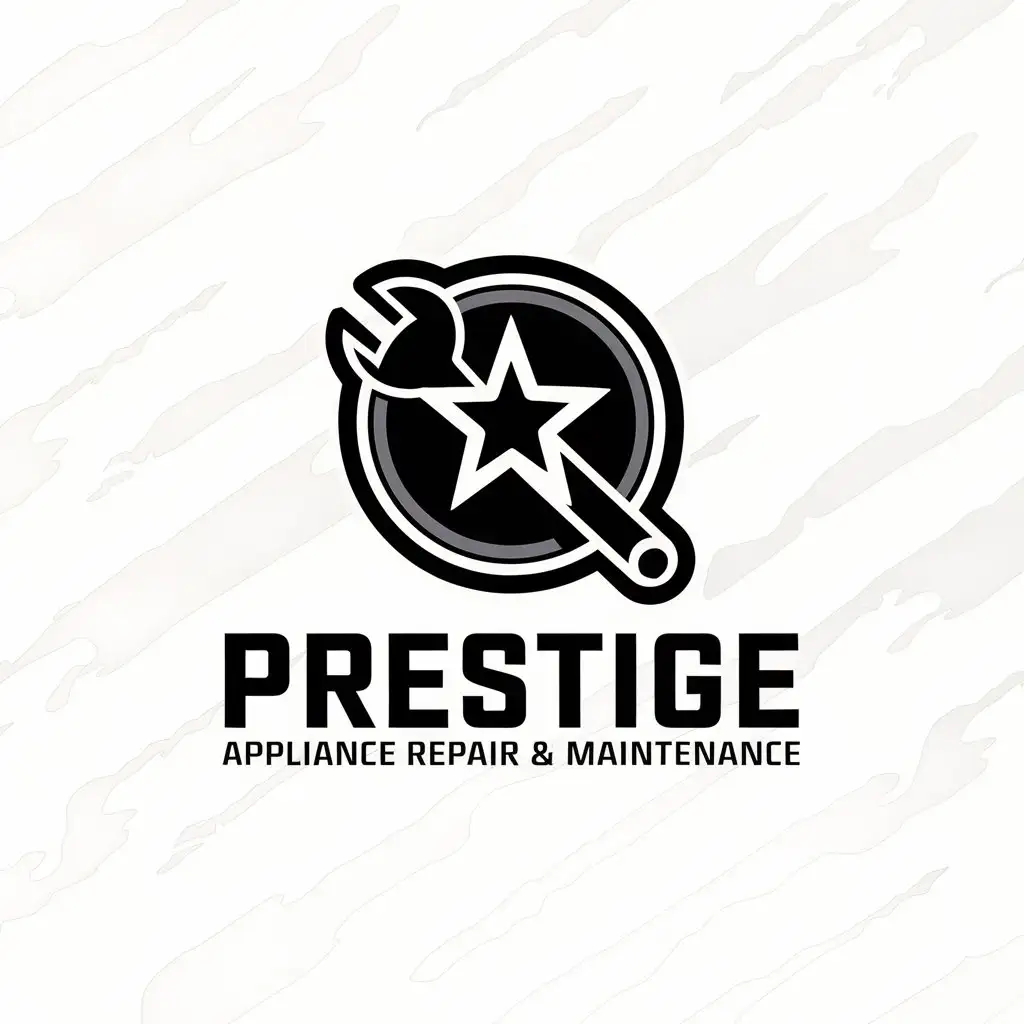 LOGO Design for Prestige Appliance Repair Maintenance Vector Style with Appliance Symbol Clear Background