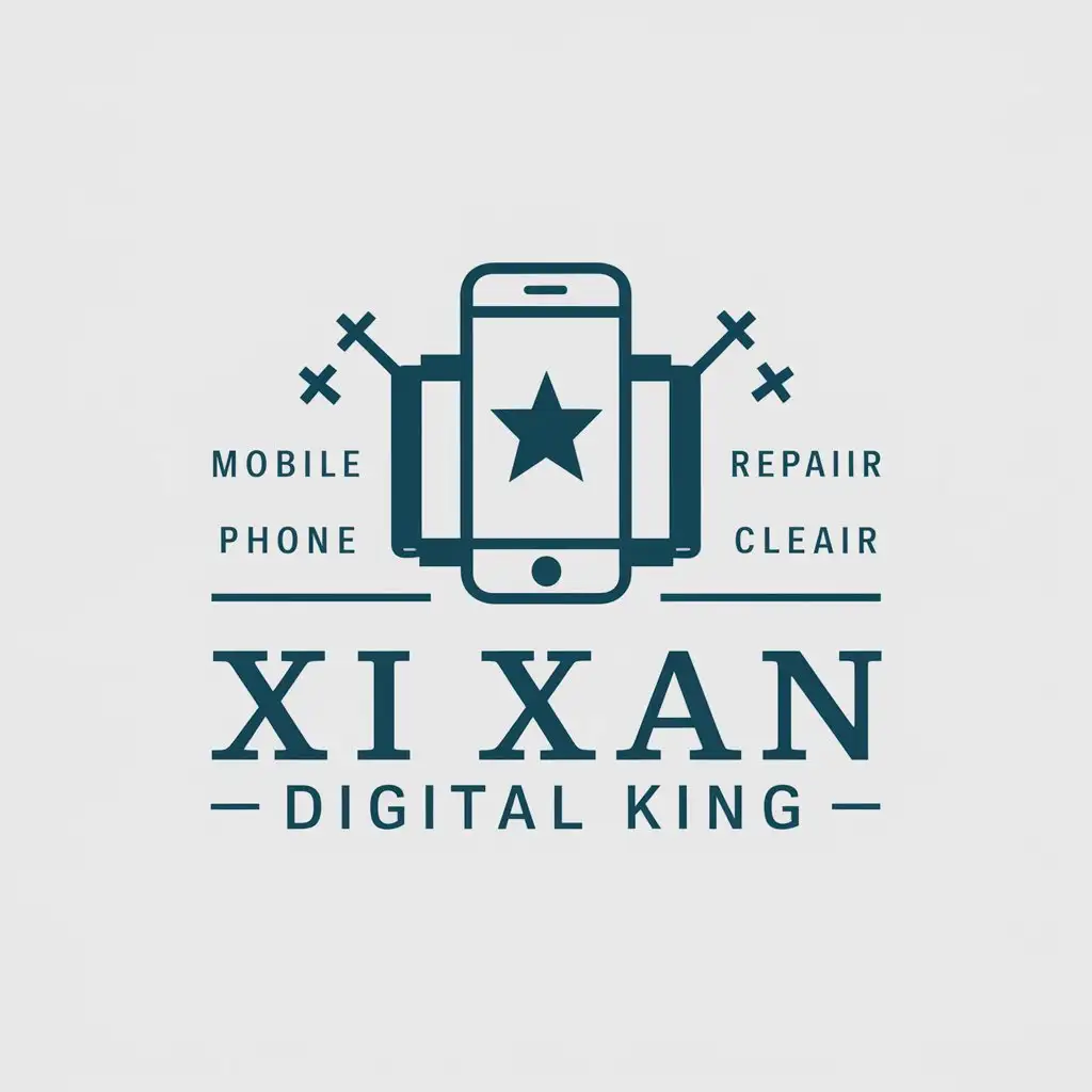 LOGO-Design-For-Xi-Xian-Digital-King-Vector-Design-with-Mobile-Phone-Repair-Theme