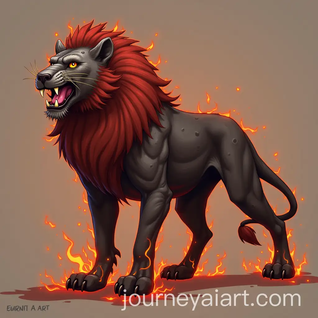 Fierce-Lion-Lava-Hybrid-Creature-in-Fiery-Landscape