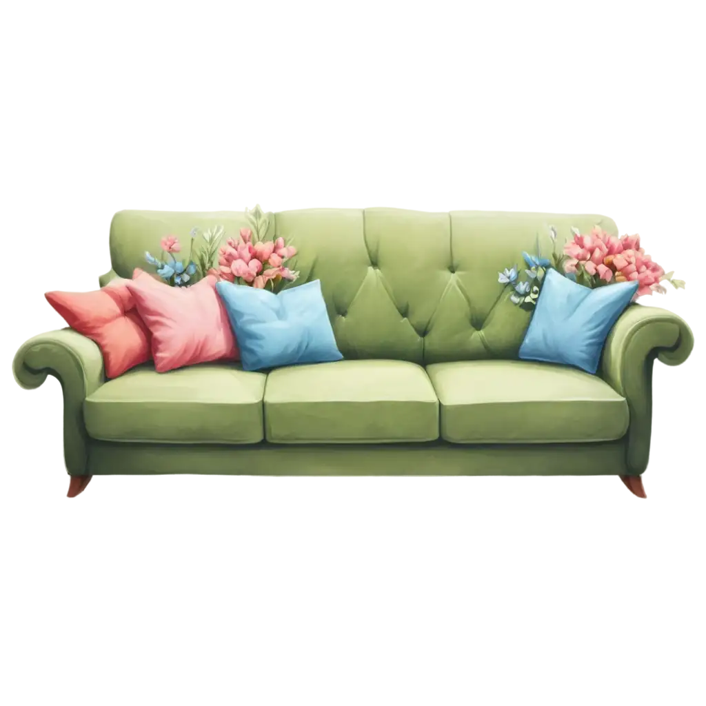 Cartoon-Style-Sofa-with-Flowers-PNG-Image-Cheerful-and-Vibrant-Illustration