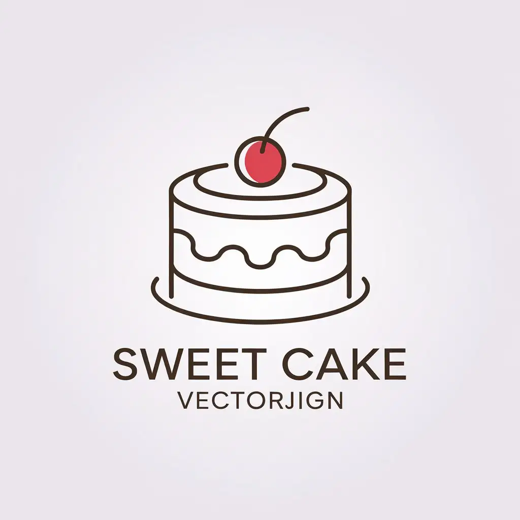 LOGO Design for Sweet Cake Minimalistic Vector Logo with Cake Symbol and Clear Background