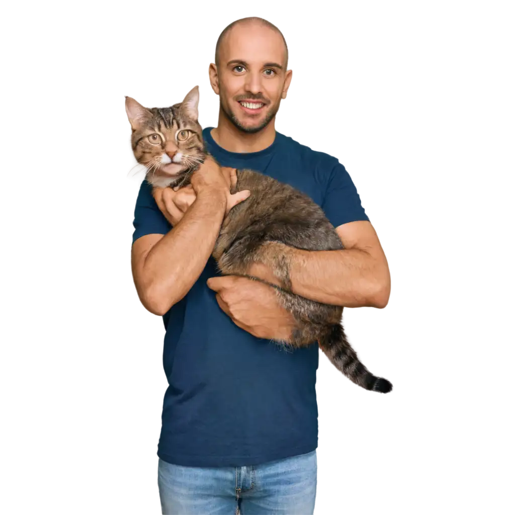 Man-Holding-a-Cat-HighQuality-PNG-Image-for-Various-Applications