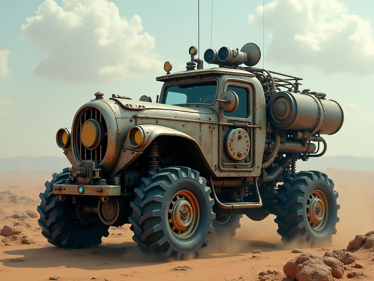 Create a crazy vehicle with many gears big windows ufo Cyberpunk.