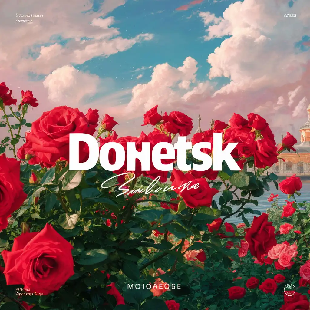 Donetsk-Embankment-with-Red-Roses-and-Clouds-in-Bright-Picture