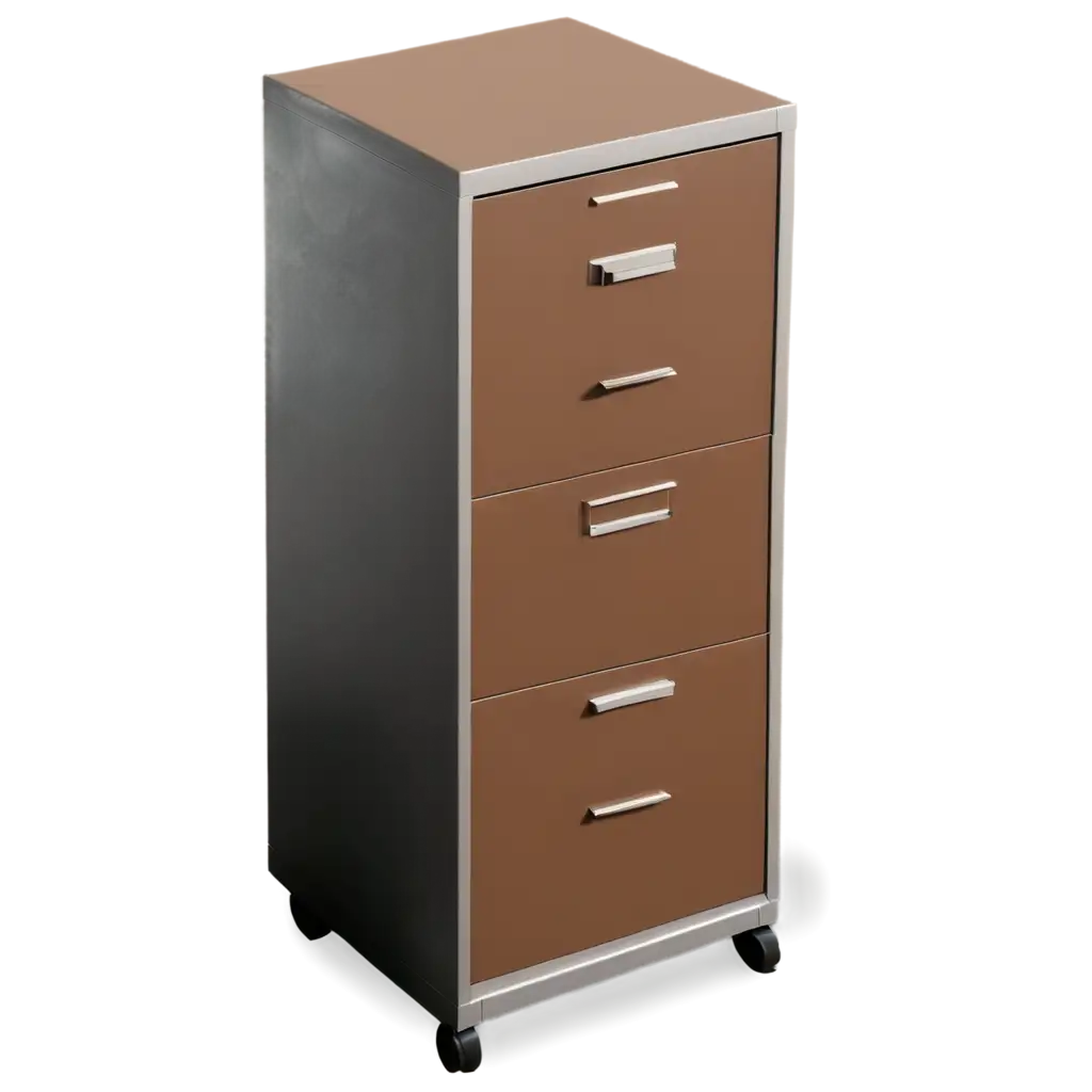 HighResolution-PNG-of-Metal-and-Wood-File-Cabinet-3D-Render-with-Realistic-Texture-for-Office-Storage-Solutions