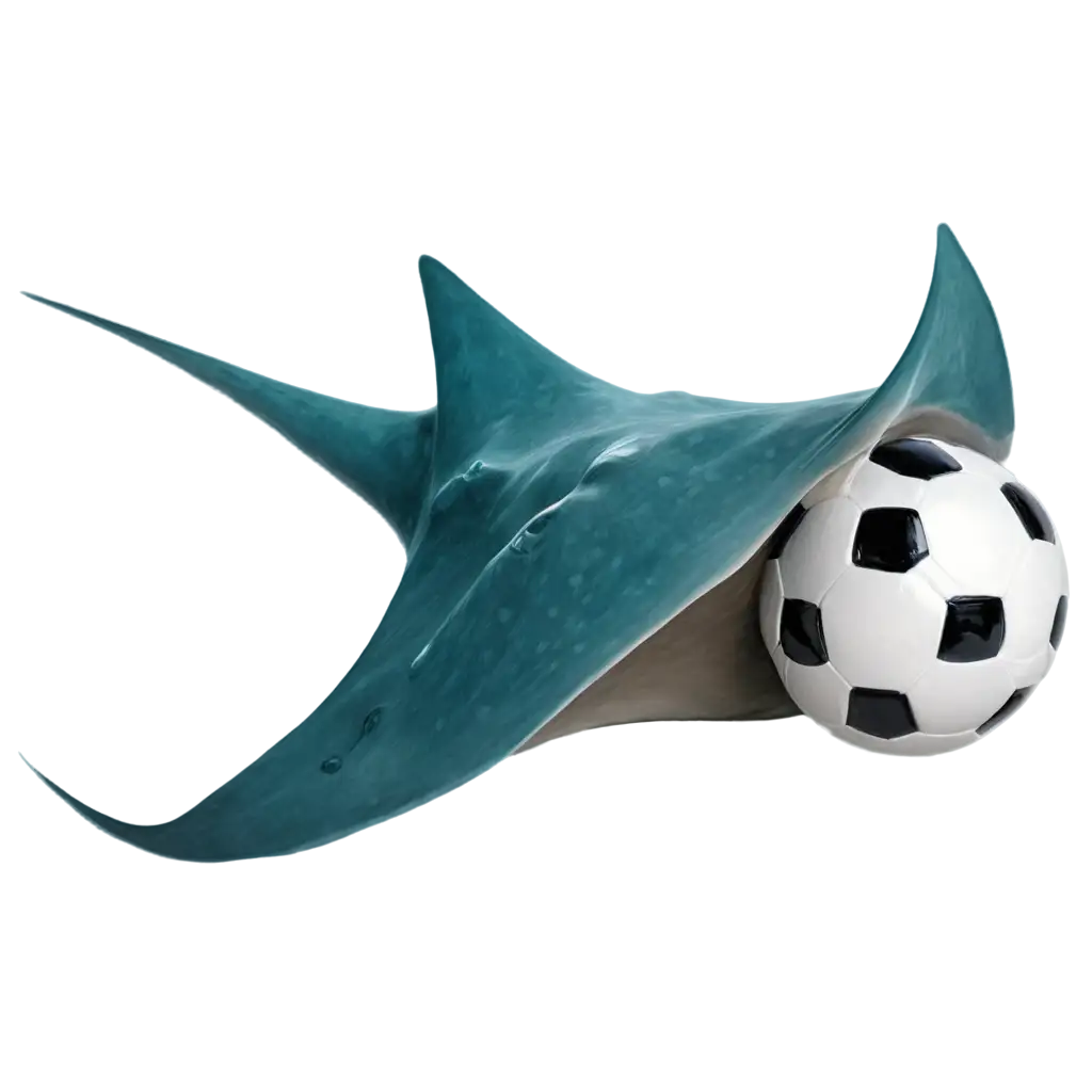 Dynamic-Stingray-with-Soccer-Ball-PNG-Perfect-for-Creative-Projects