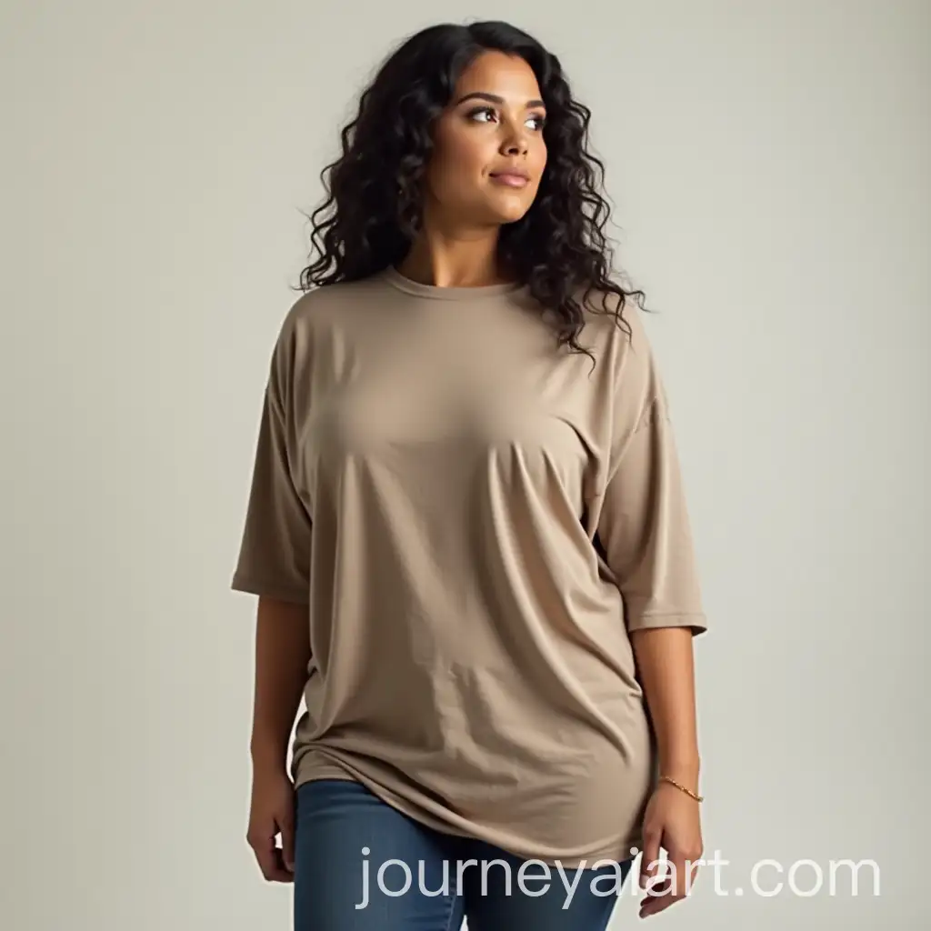 Curvy-Woman-in-Long-Baggy-TShirt