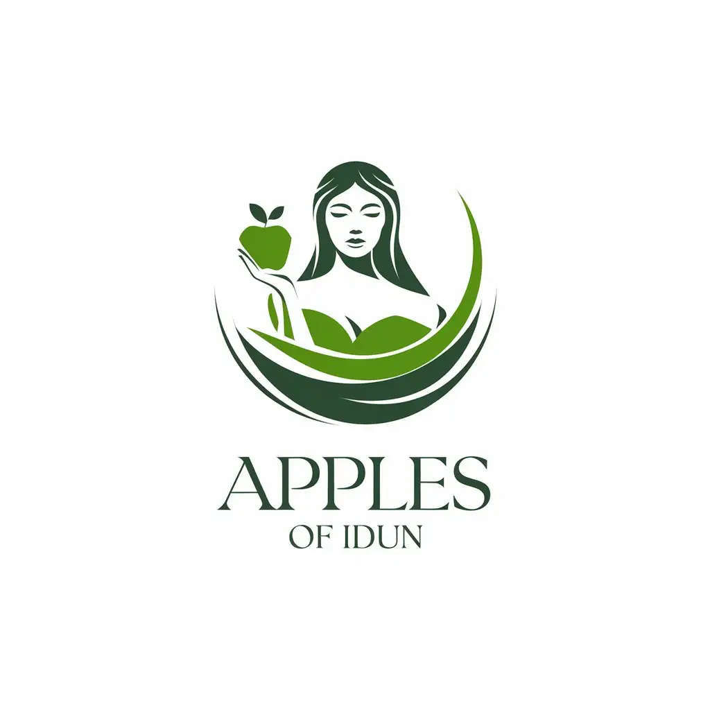 LOGO Design for Apples of Idun Vector Design Featuring Goddess Idun with Apple for Beauty Spa