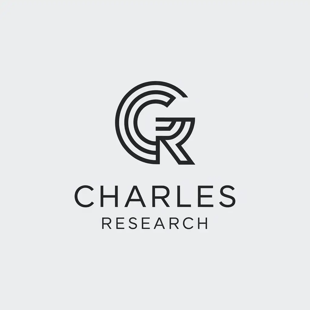 LOGO Design for Charles Research Minimalistic Vector Design with C R Symbol for Finance Industry