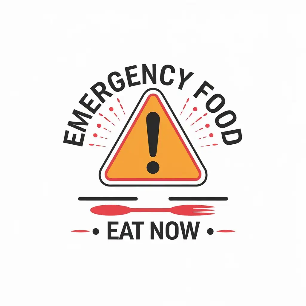 LOGO Design for Emergency Food Warning Color Eat Now 24 Hours Theme for Nonprofit Industry