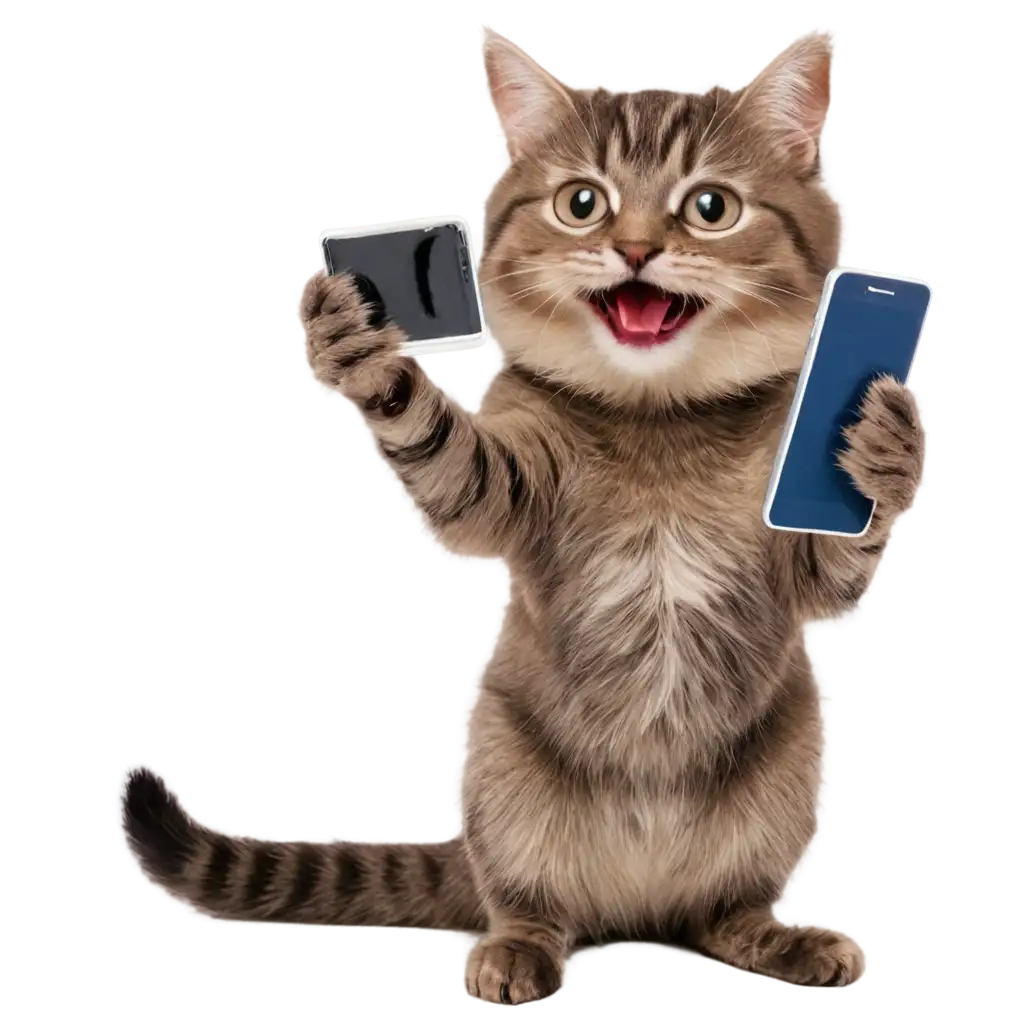 Happy-Cat-Using-iPhone-PNG-Image-Engage-Viewers-with-Playful-Feline-Technology