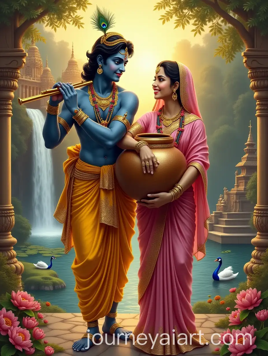 Radha-and-Krishna-in-Divine-Harmony-withAI-Art-Expansion-Golden-Accents-and-Sacred-Symbolism