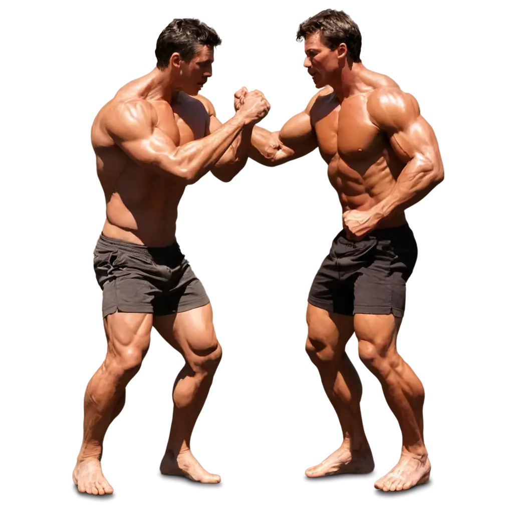 Two-Bodybuilder-Men-Fighting-PNG-HighResolution-Vector-Artwork-for-Digital-Use