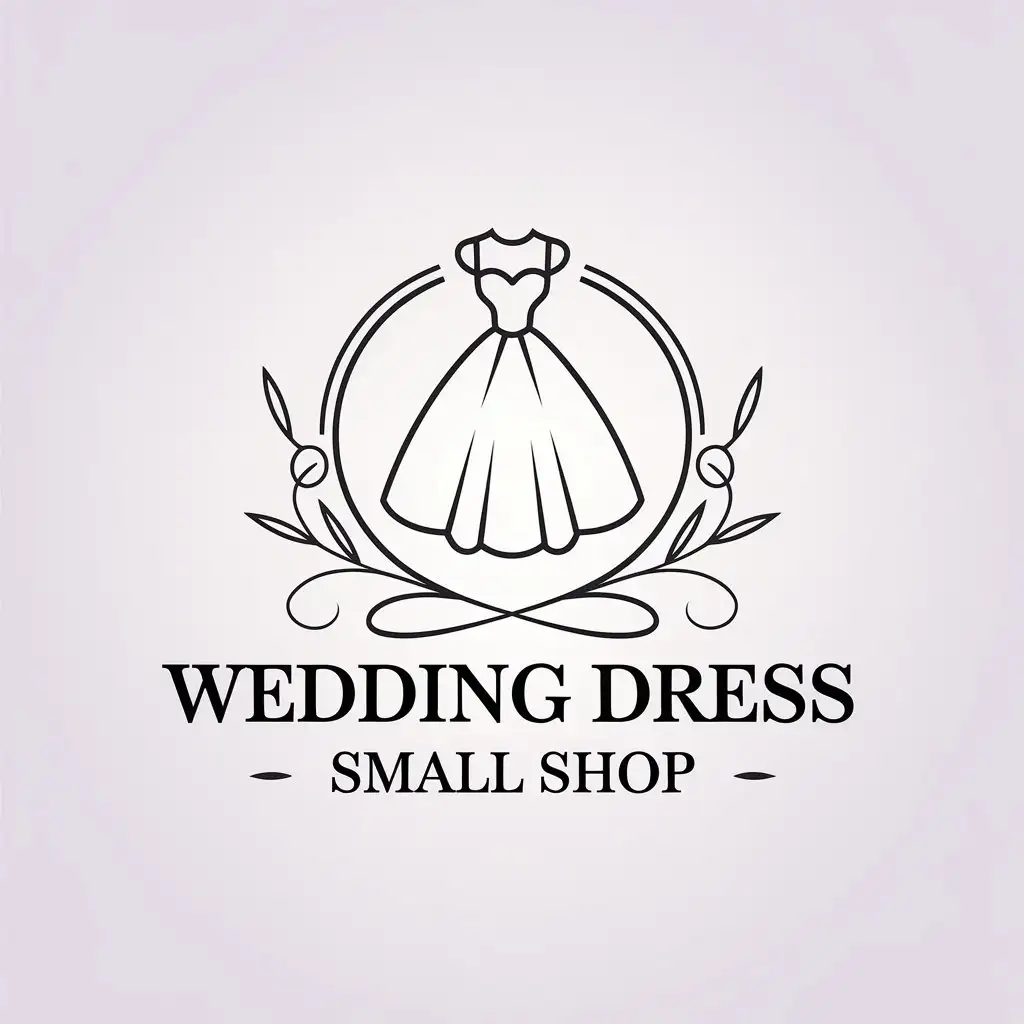 LOGO-Design-for-Wedding-Dress-Small-Shop-Elegant-Minimalistic-Design-with-Wedding-Dress-Symbol