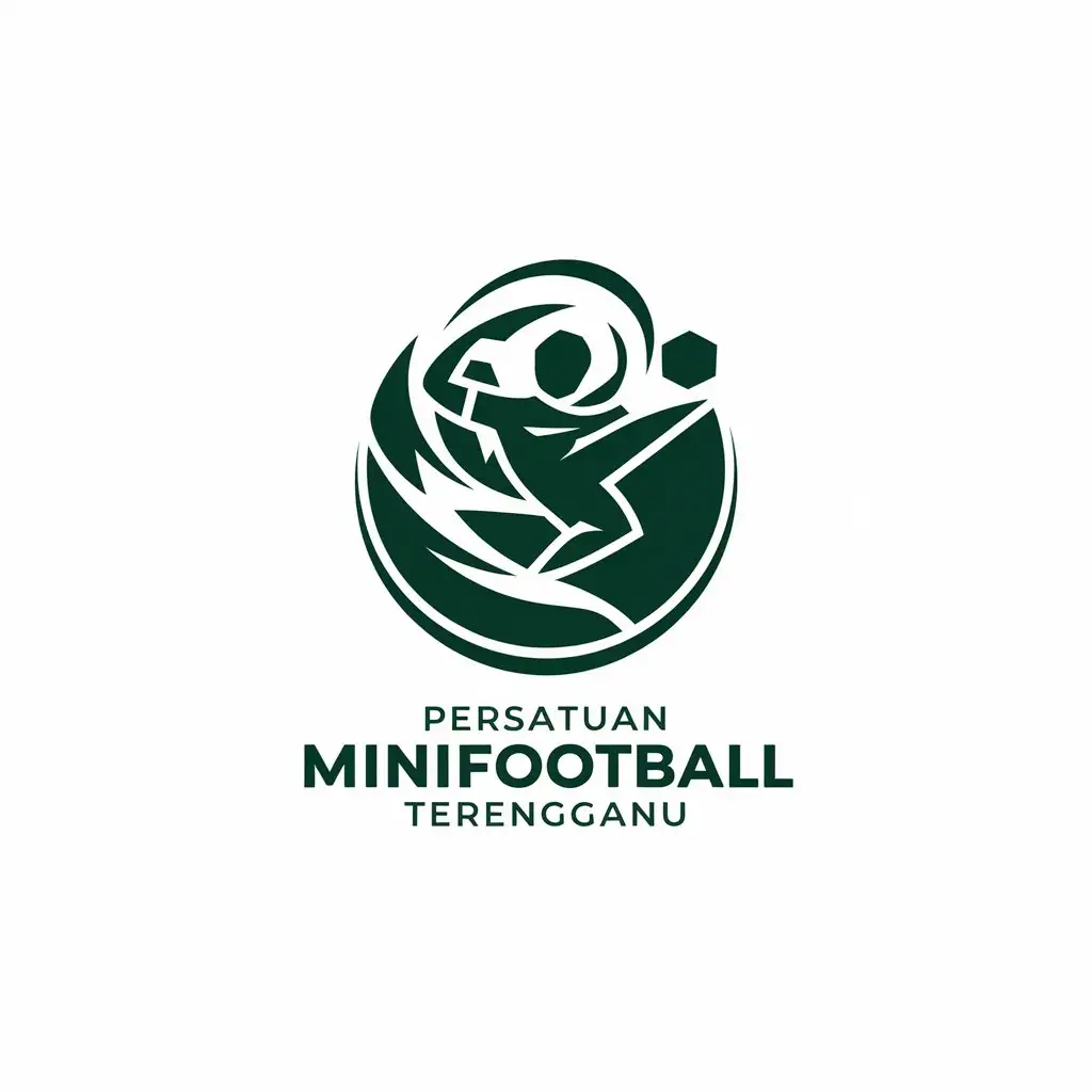 LOGO Design for Persatuan Minifootball Terengganu Soccer Player Bicycle Kick in Minimalistic Style