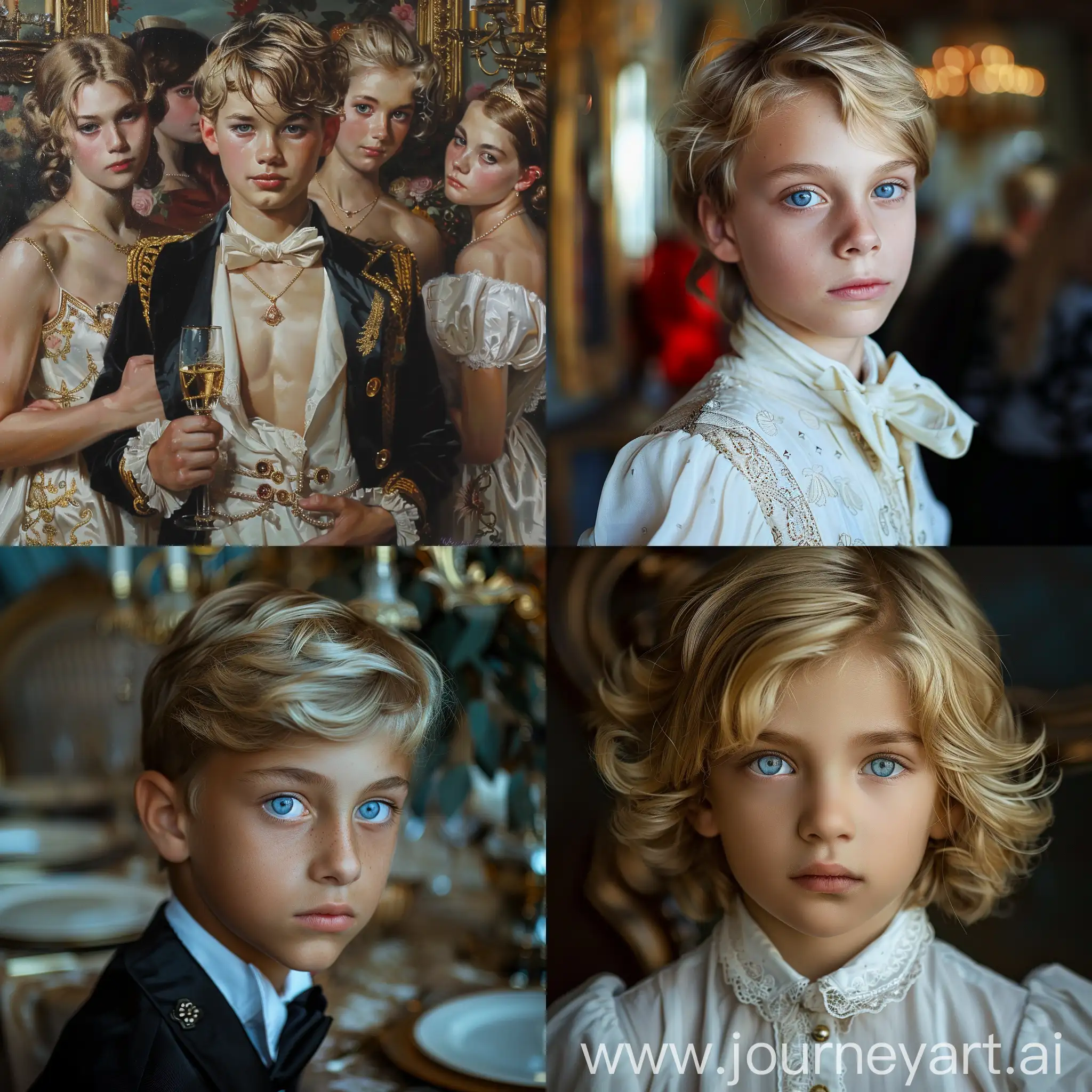 Russian-Boy-Aristocrat-at-Party-with-Blonde-Girl-Blue-Eyes-Esoteric-Theme