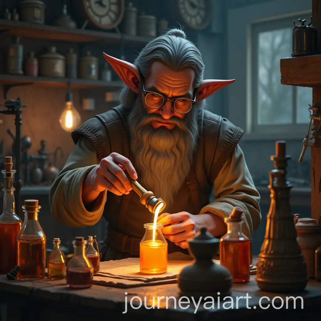 Dwarven-Workers-Testing-Oil-Perfume-in-a-Fantasy-Lab-Setting