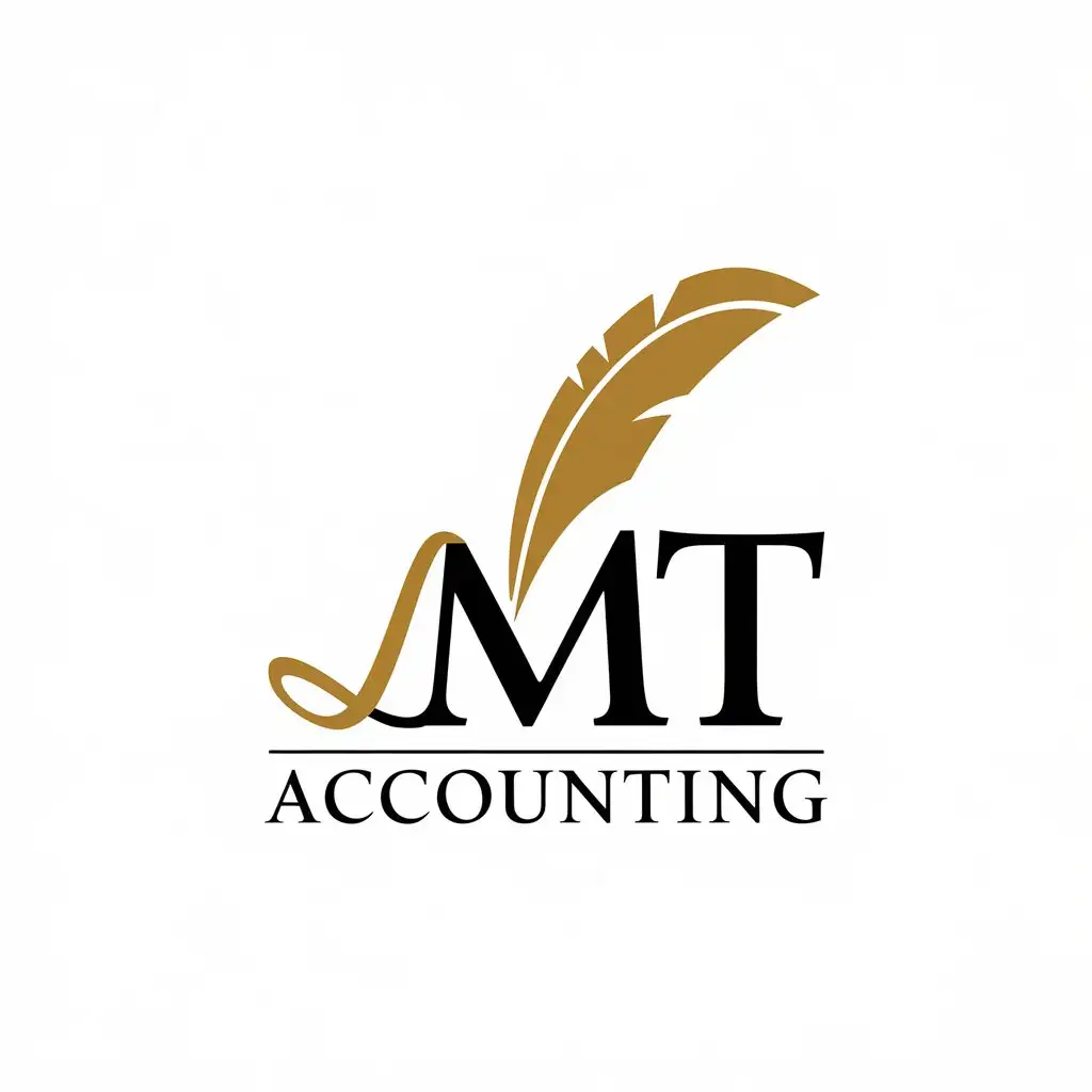 LOGO Design for MT Accounting Black Gold with Classic Accounting Symbols