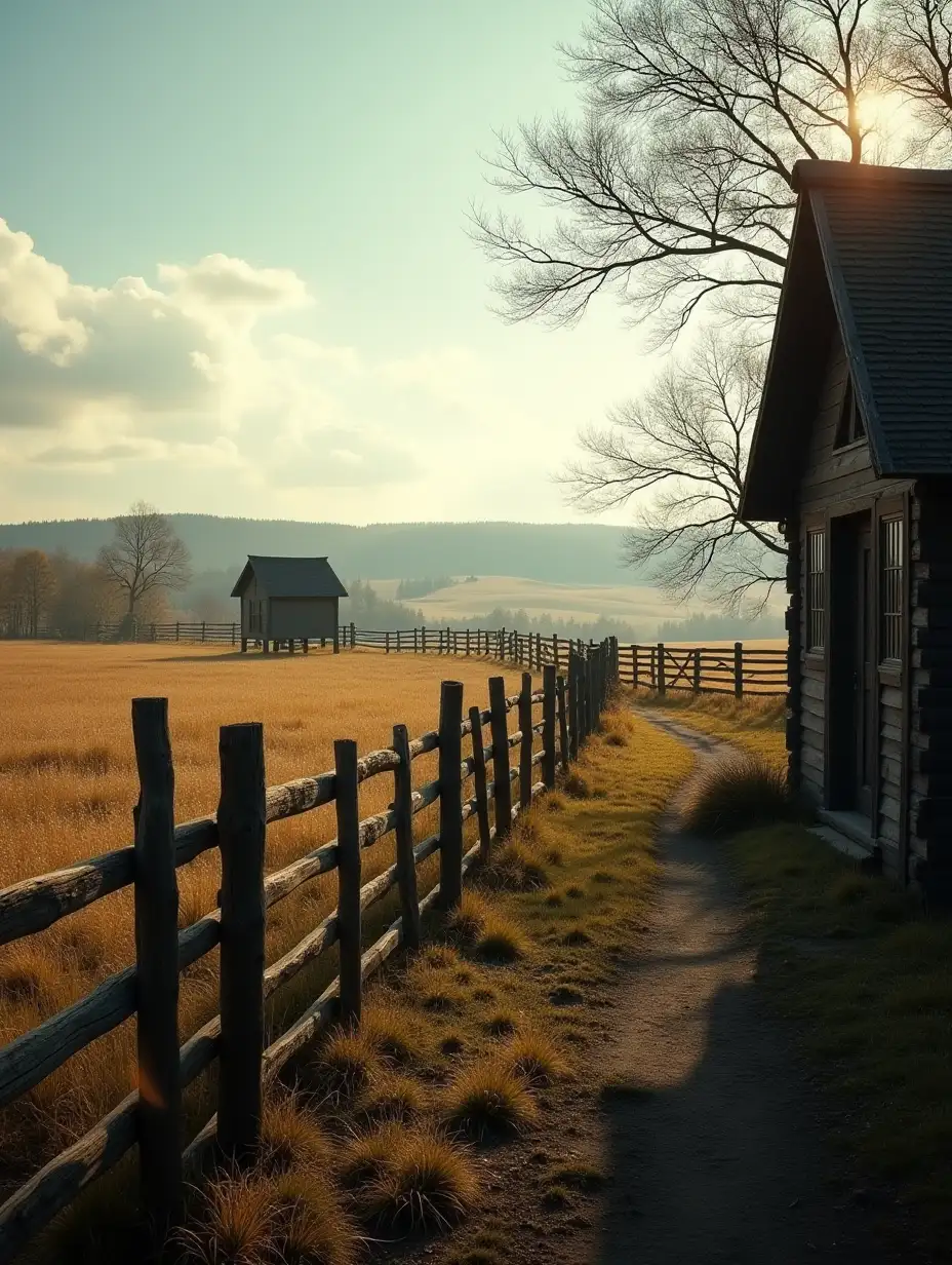 17th-Century-Country-Landscape-with-Wooden-Fence-and-Barrack