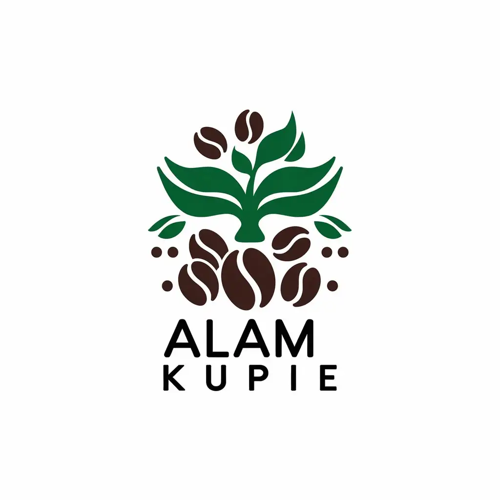 LOGO-Design-for-Alam-Kupie-Coffee-Bean-Tree-Symbolism-with-Modern-Restaurant-Aesthetics