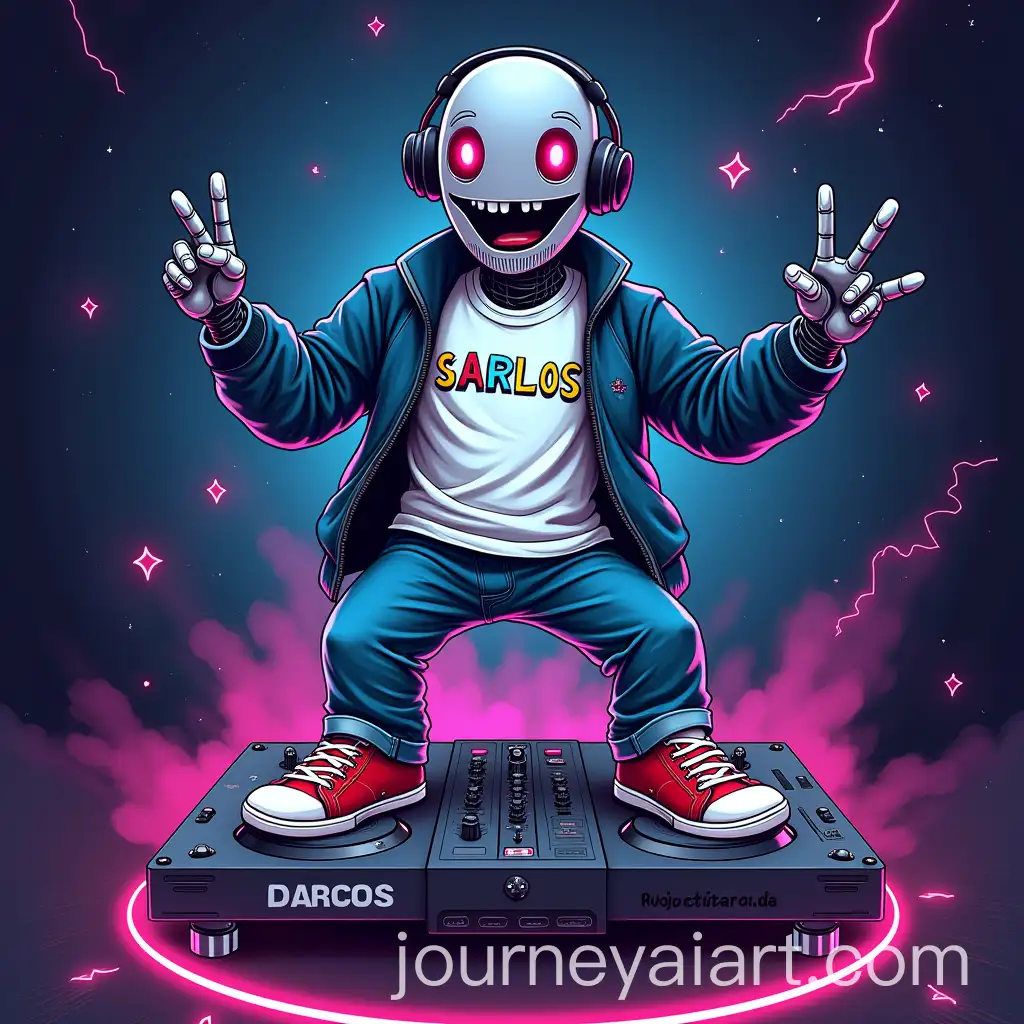 DJ-Robot-on-Giant-Dancing-Hand-with-Neon-Background-of-Galaxies-and-Musical-Elements