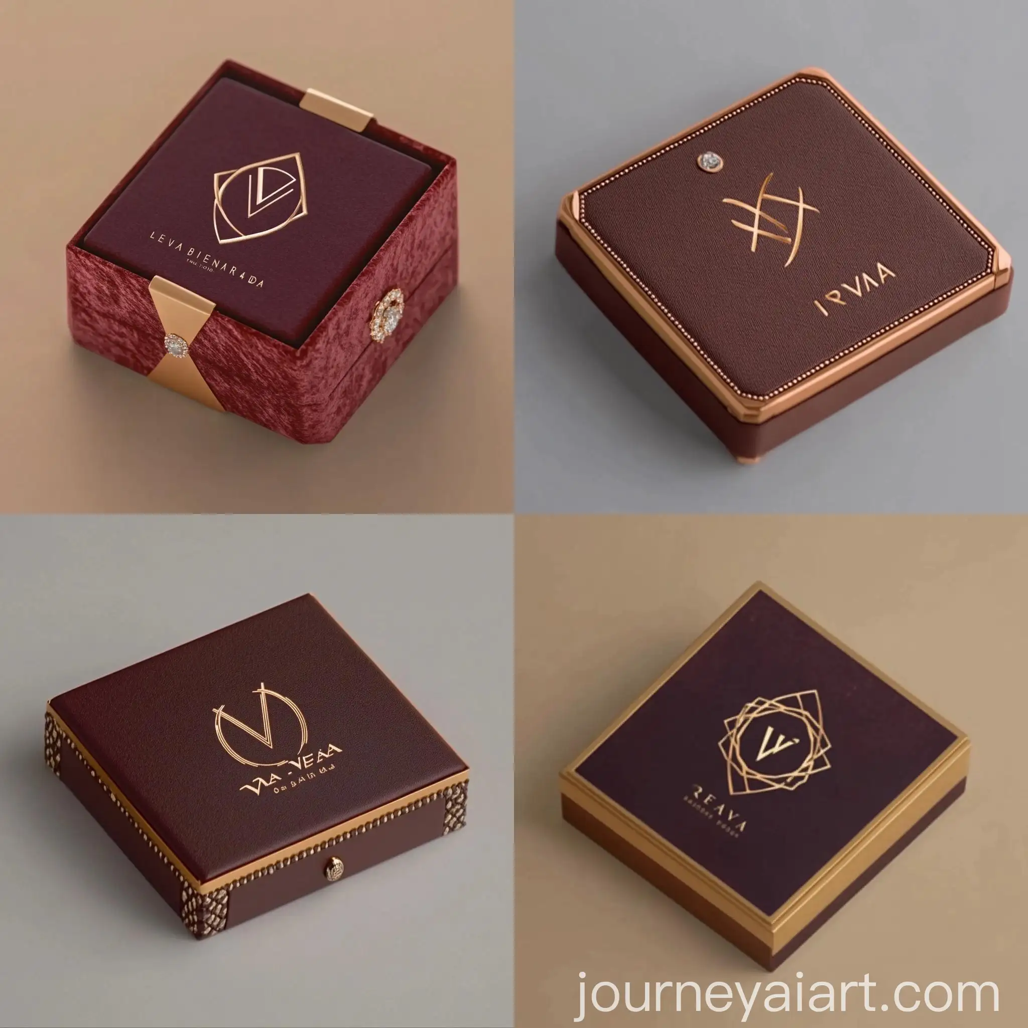 Elegant-Maroon-Jewelry-Box-with-reva-Brand-Logo