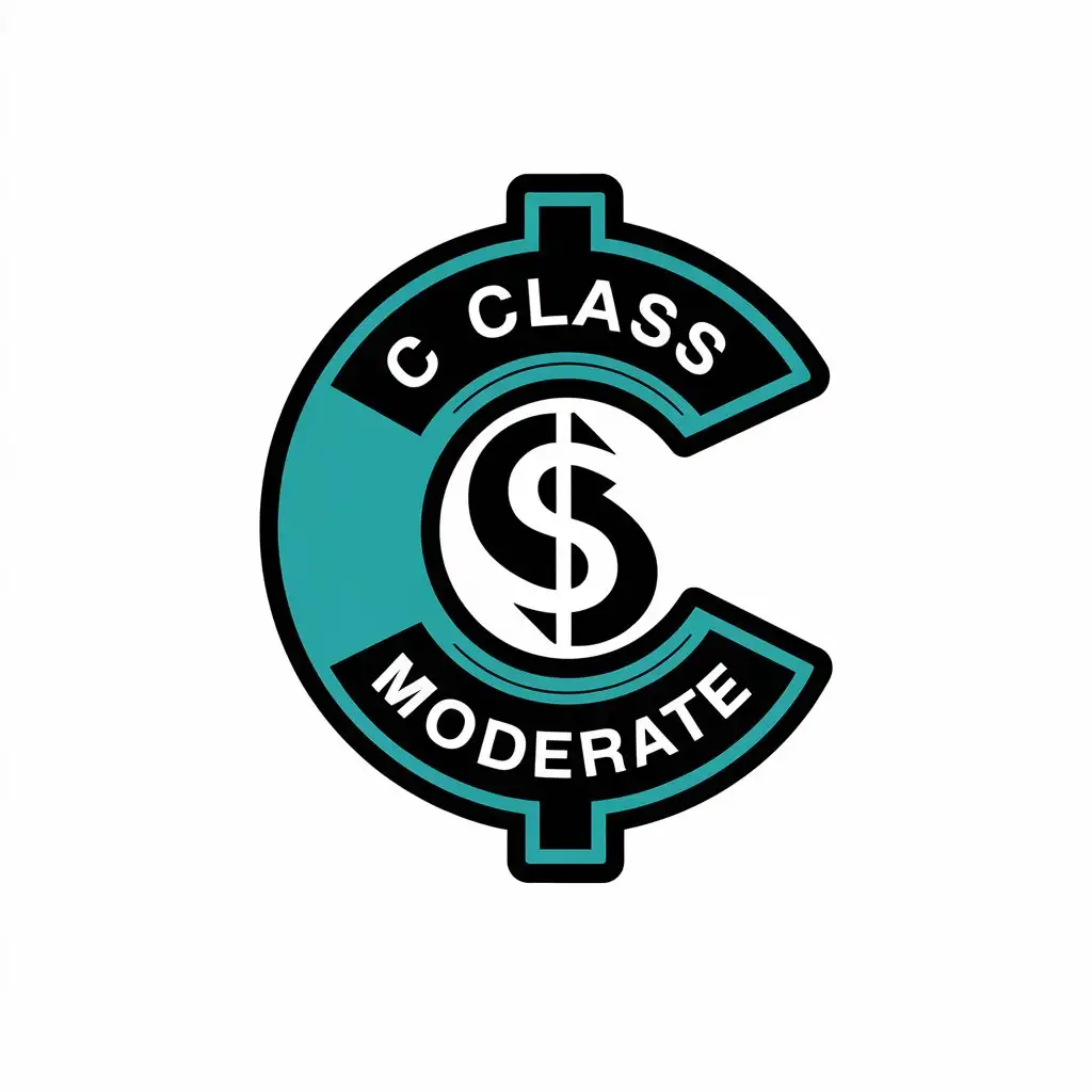 a vector logo design,with the text "C class
", main symbol:chill cash,Moderate,clear background