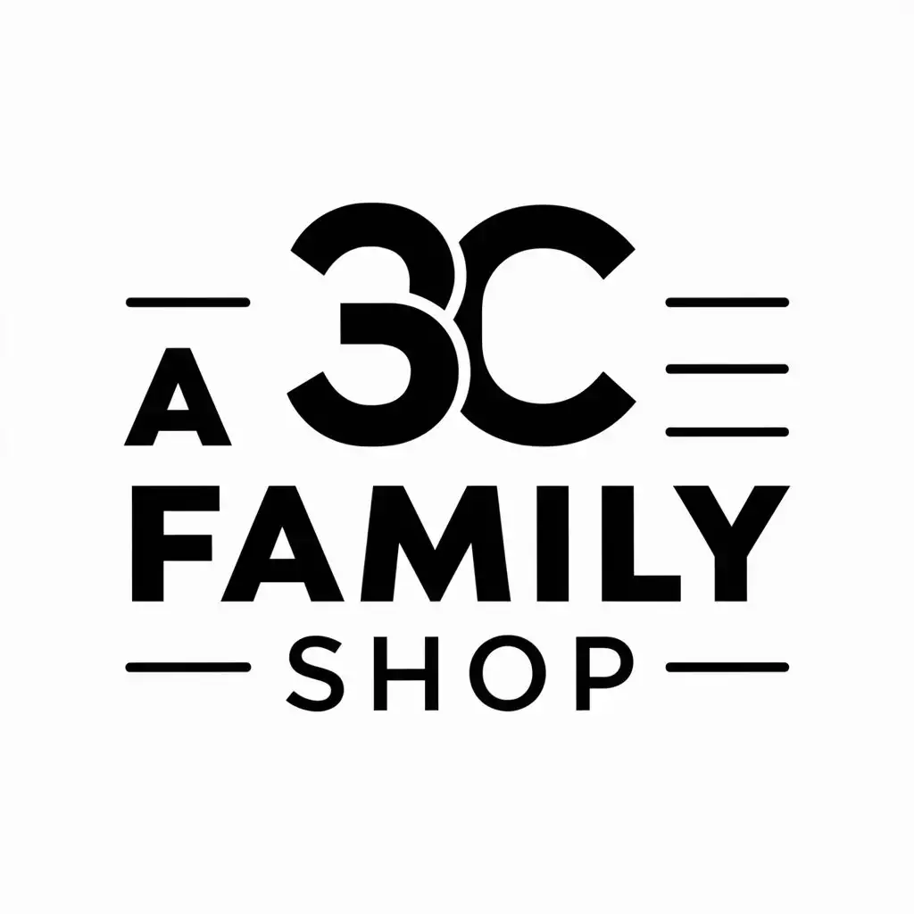 a vector logo design,with the text "a family shop", main symbol:3C electronic,Moderate,be used in Retail industry,clear background