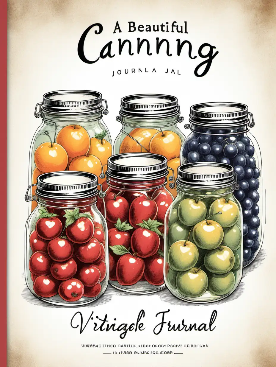 Vintage Canning Jars and Fresh Fruit Journal Cover Design