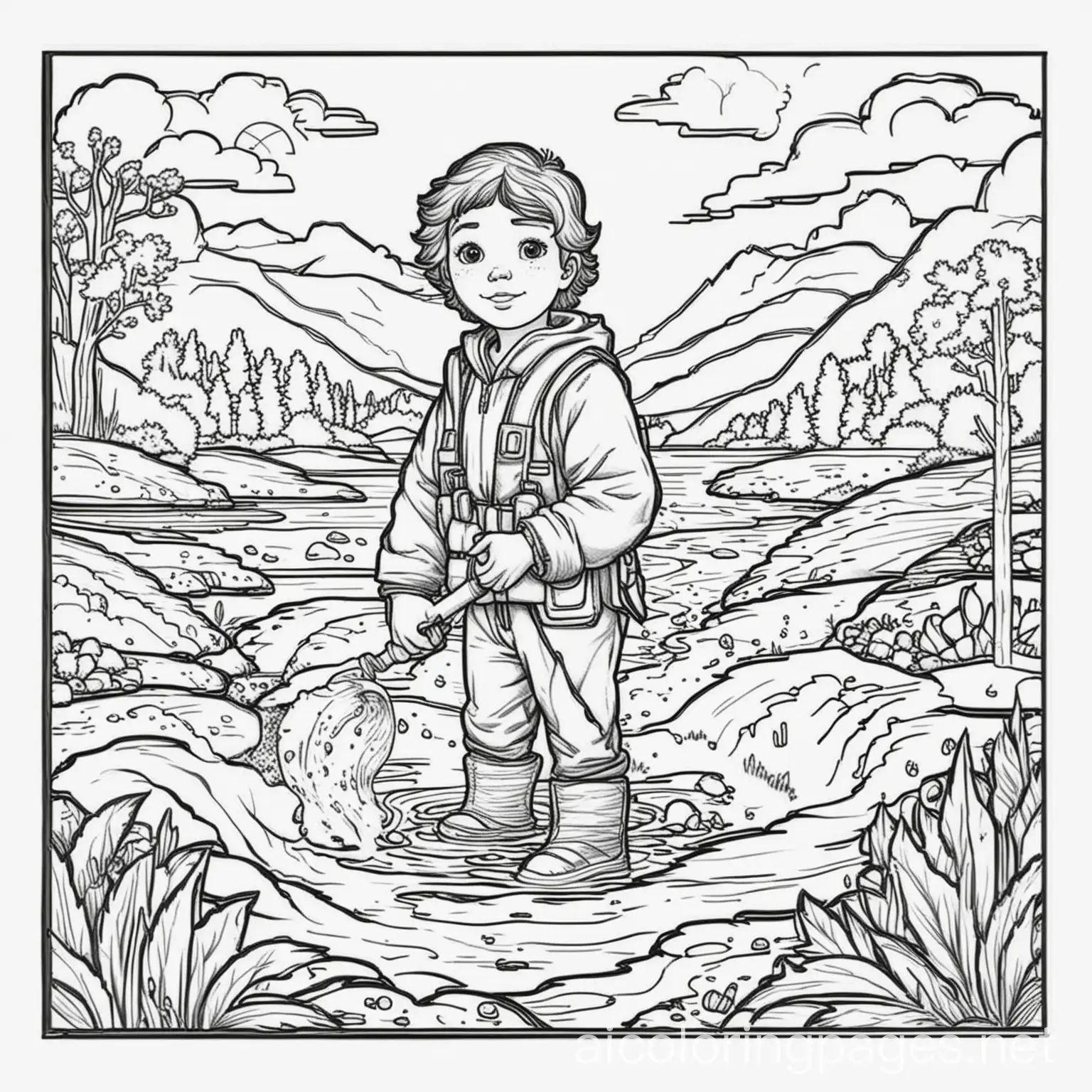 Flood-Recovery-Coloring-Page-Simple-Line-Art-on-White-Background