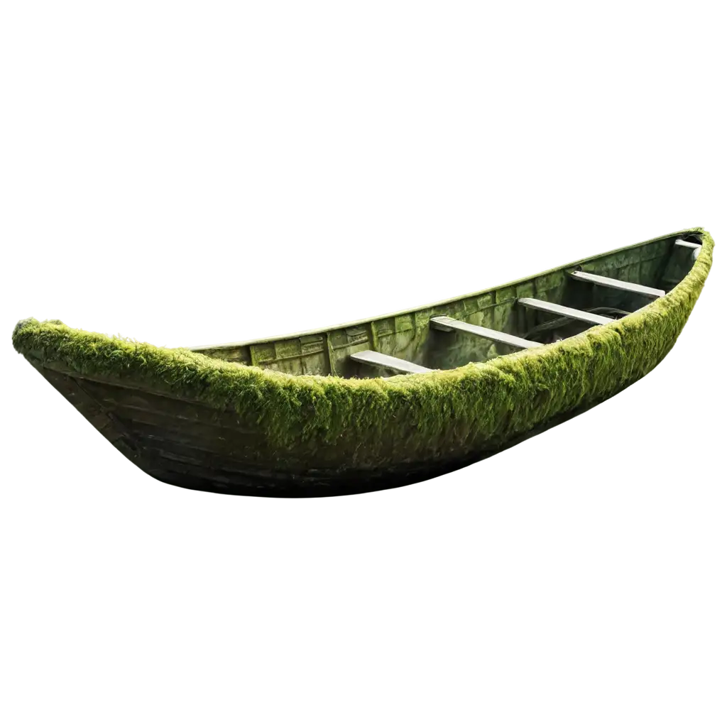 Boat-Covered-in-Moss-HighResolution-PNG-Image-for-Nature-and-Maritime-Themed-Projects