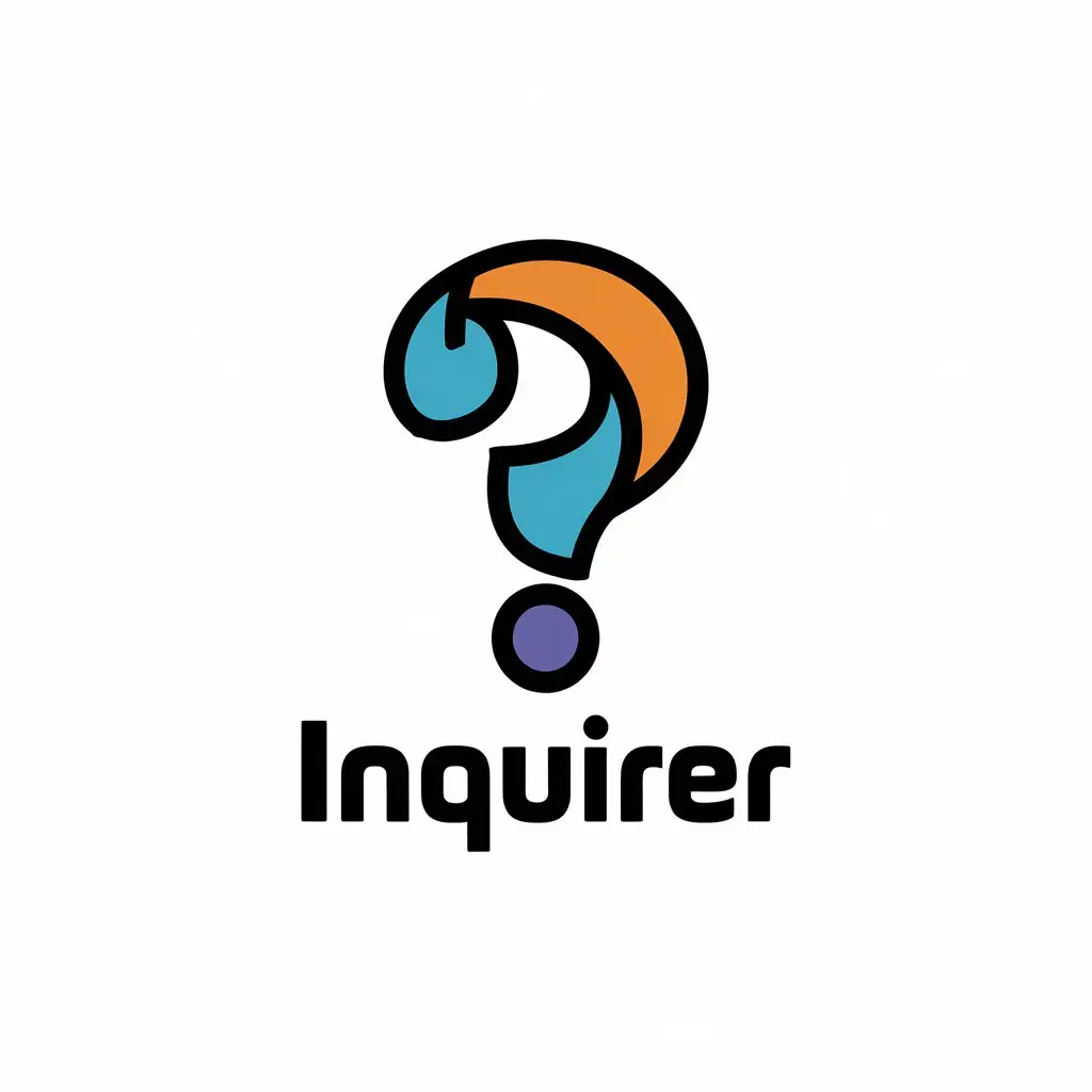 a vector logo design,with the text "inquirer", main symbol:ask question,Moderate,be used in Education industry,clear background