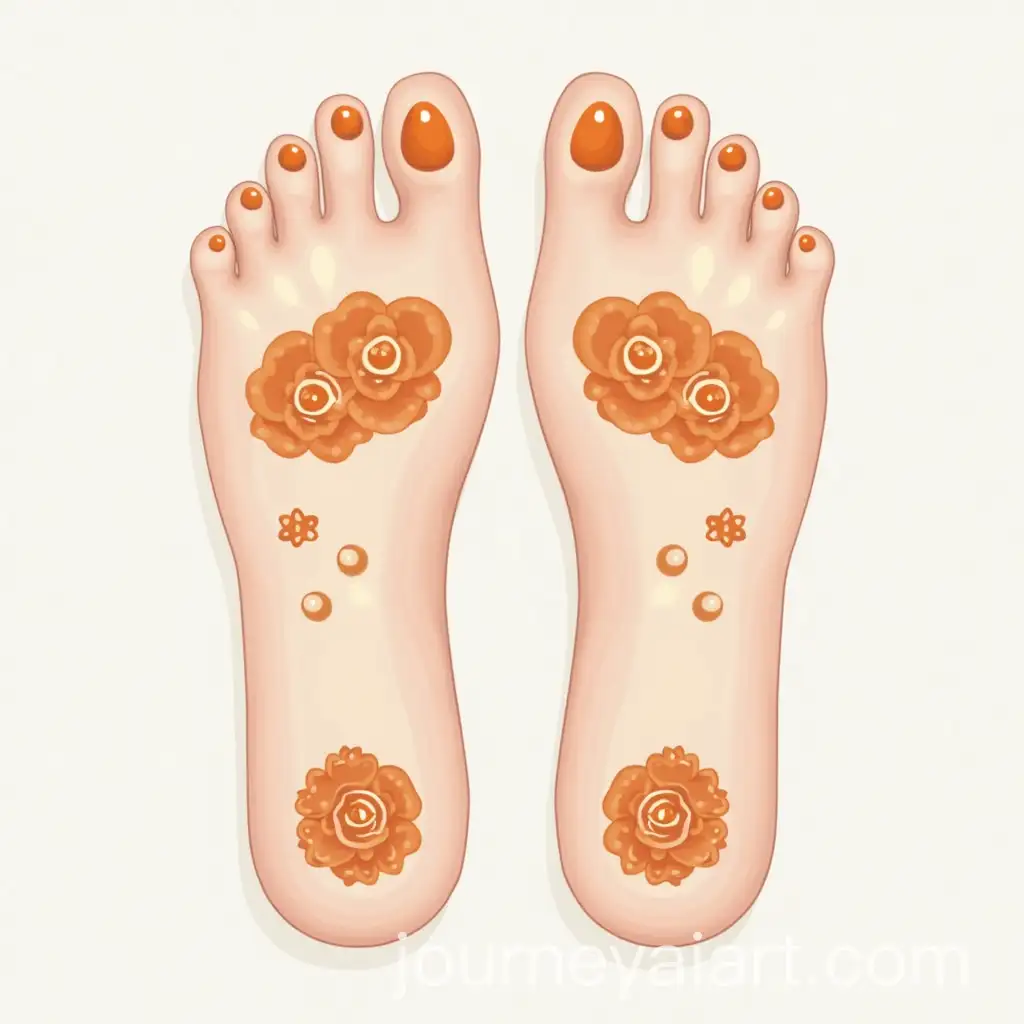 Reflexology-Foot-Map-with-Floral-Design